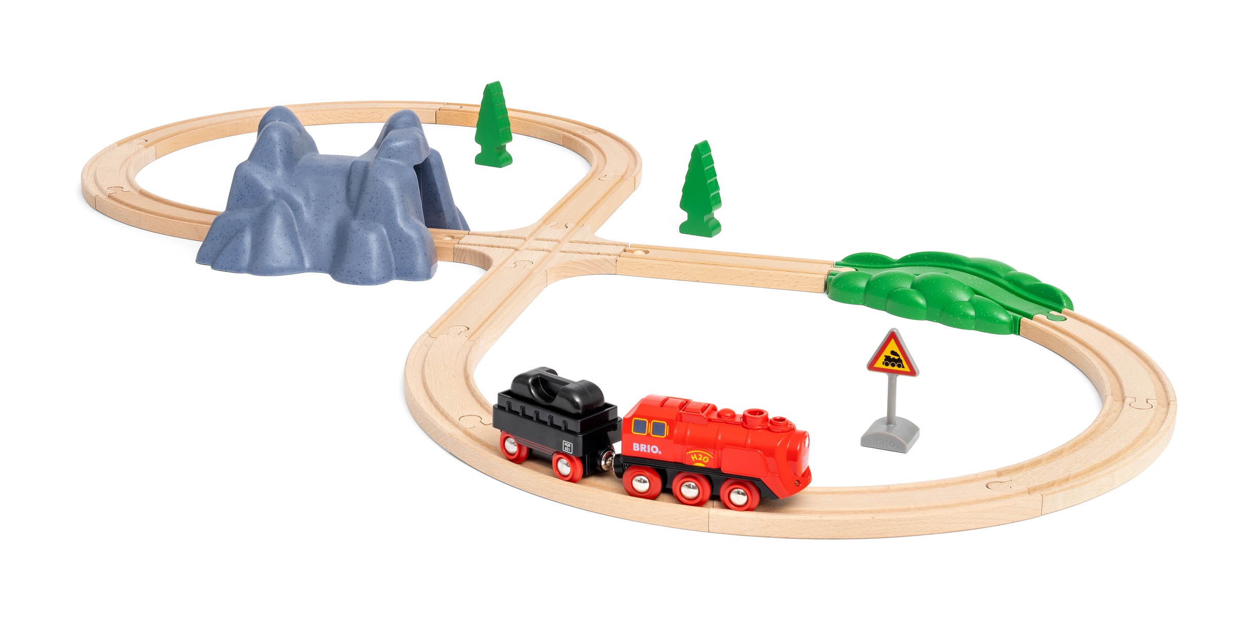 Set ferroviario con tren de vapor Brio 3
