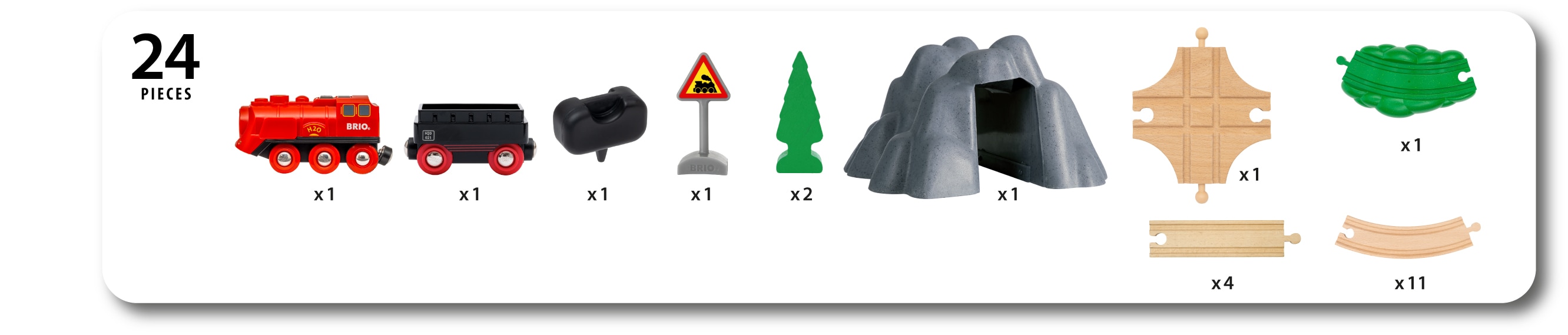 Set ferroviario con tren de vapor Brio 4