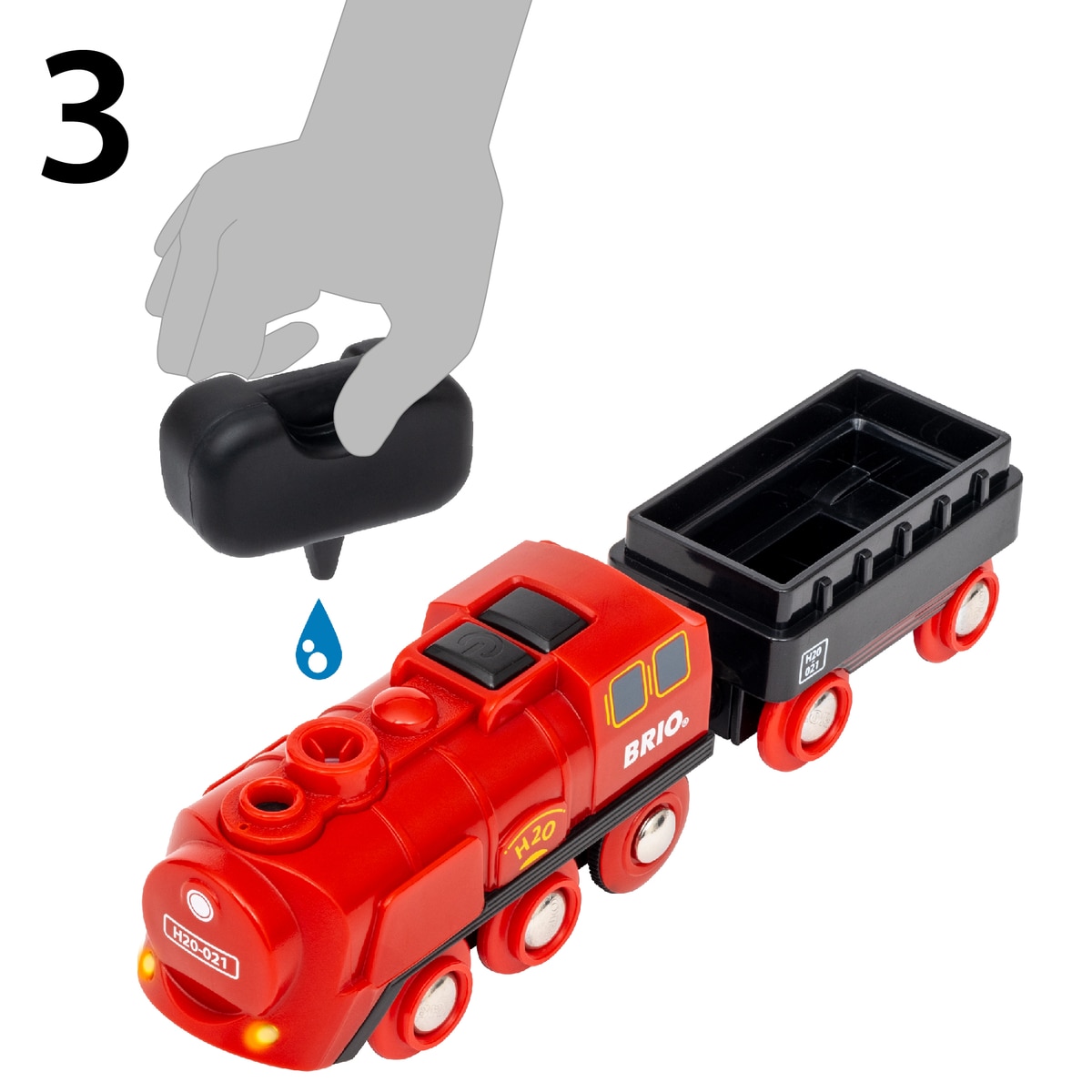 Set ferroviario con tren de vapor Brio 8