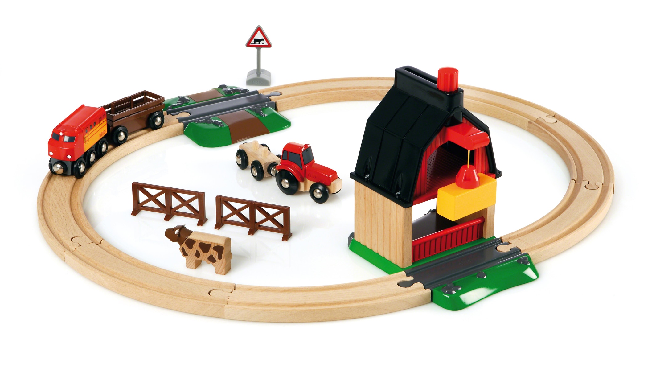 Set circuito de tren con granja Brio 3