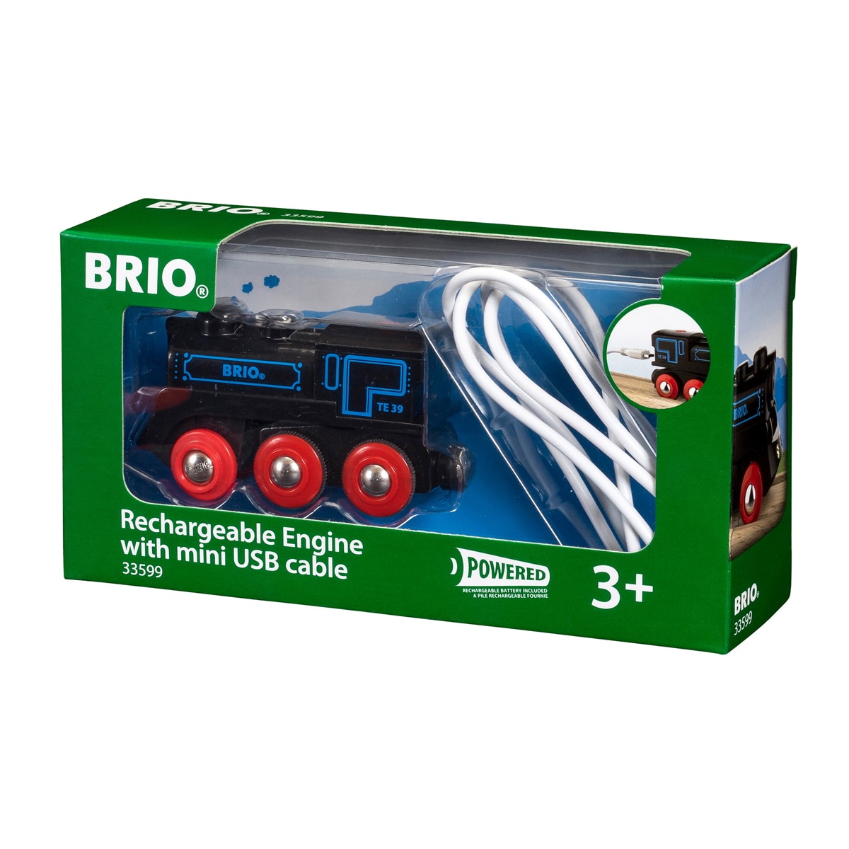 BRIO – Locotomora recargable con cable mini USB Brio.