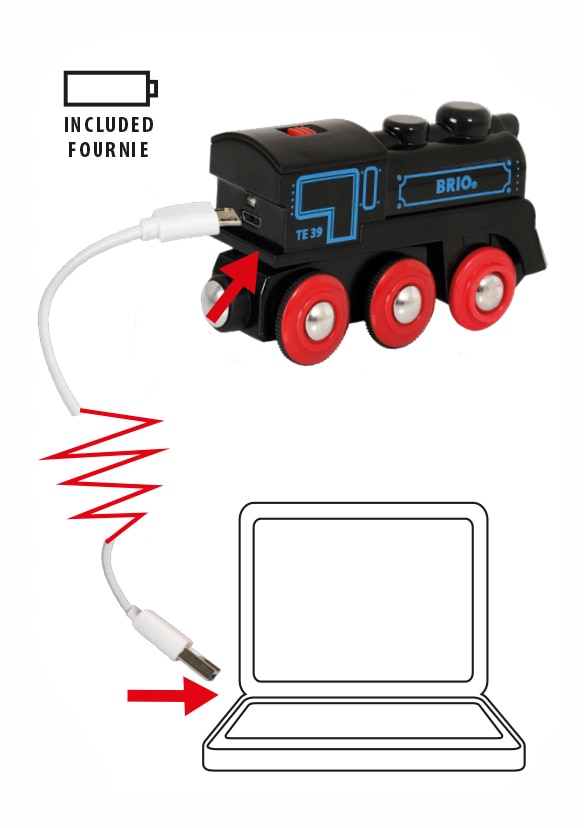 Locotomora recargable con cable mini USB Brio 4