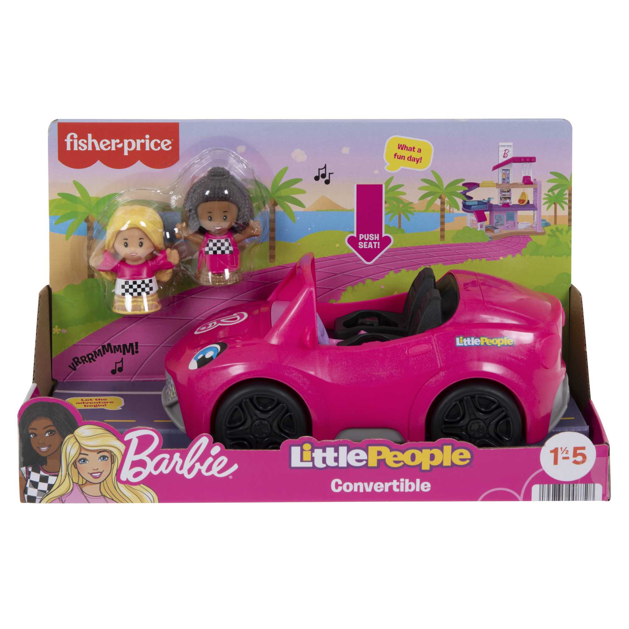 Little People Barbie, Brooklyn y su descapotable Fisher-Price 6