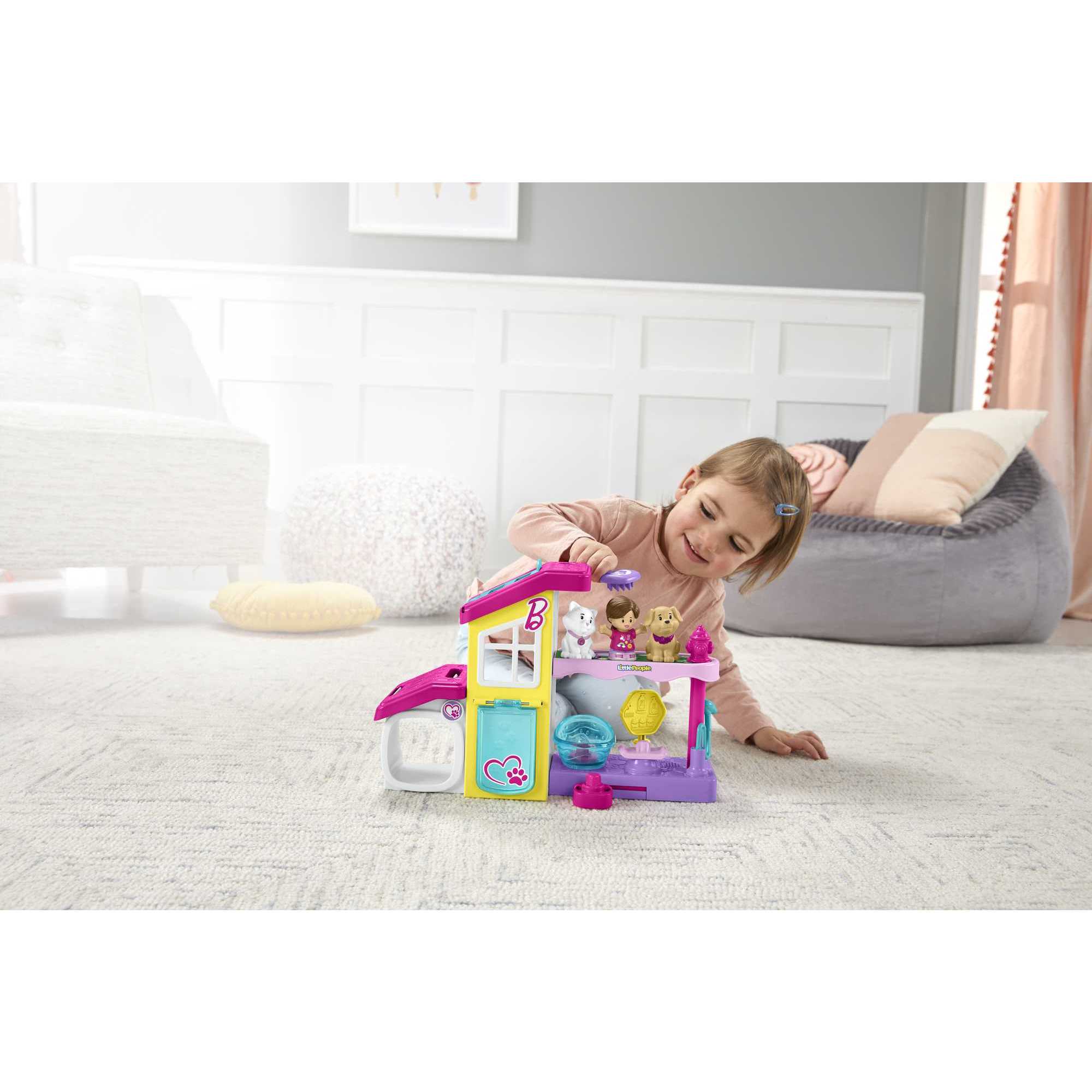 Little People Set de juego con figura y animales Barbie Spa de mascotas Fisher-Price 3