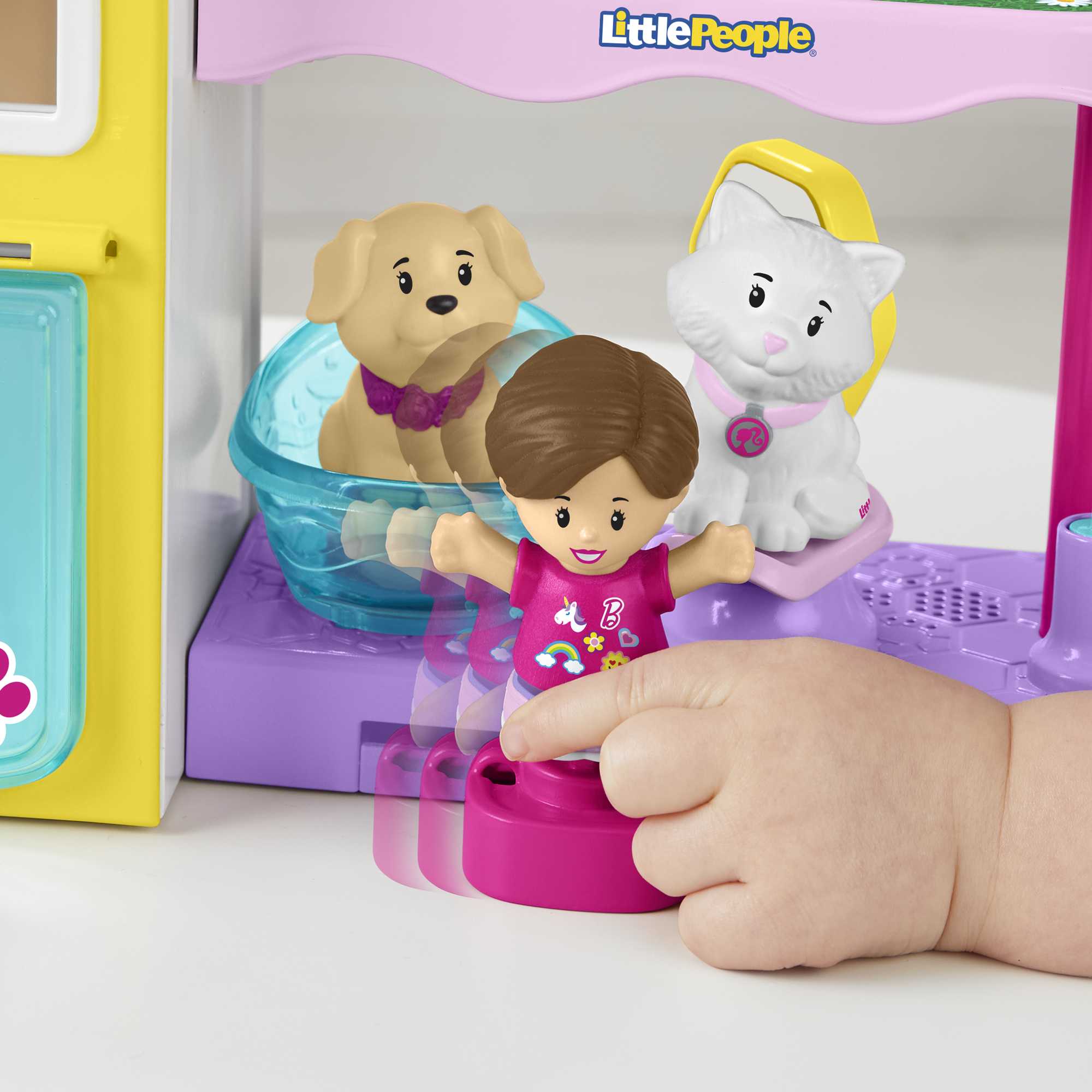 Little People Set de juego con figura y animales Barbie Spa de mascotas Fisher-Price 4