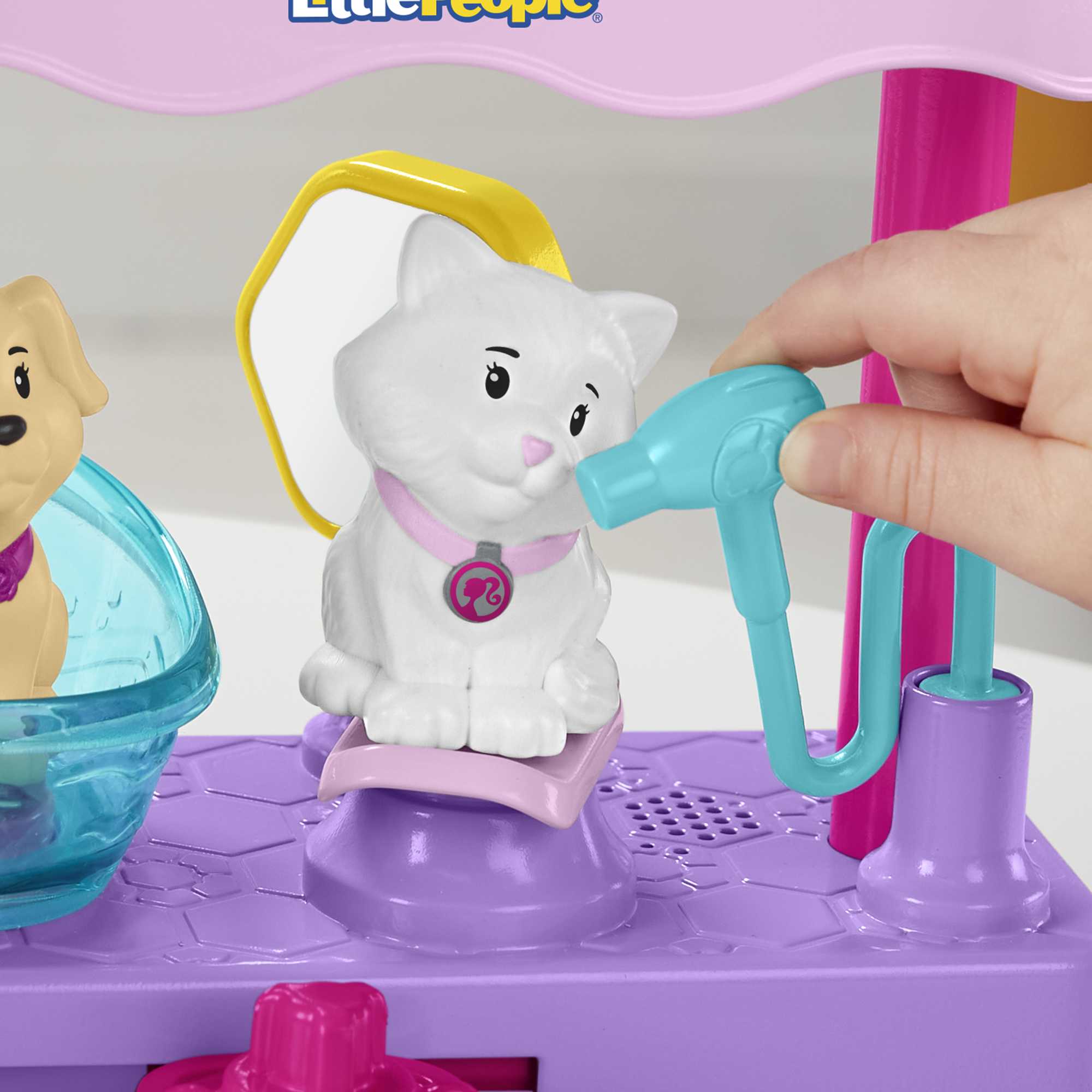 Little People Set de juego con figura y animales Barbie Spa de mascotas Fisher-Price 5