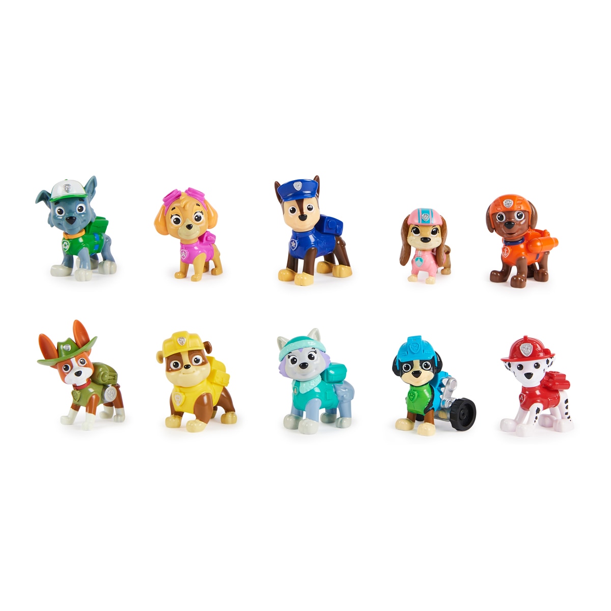 Spin Master – Pack con 10 figuras de acción Paw Patrol coleccionables.