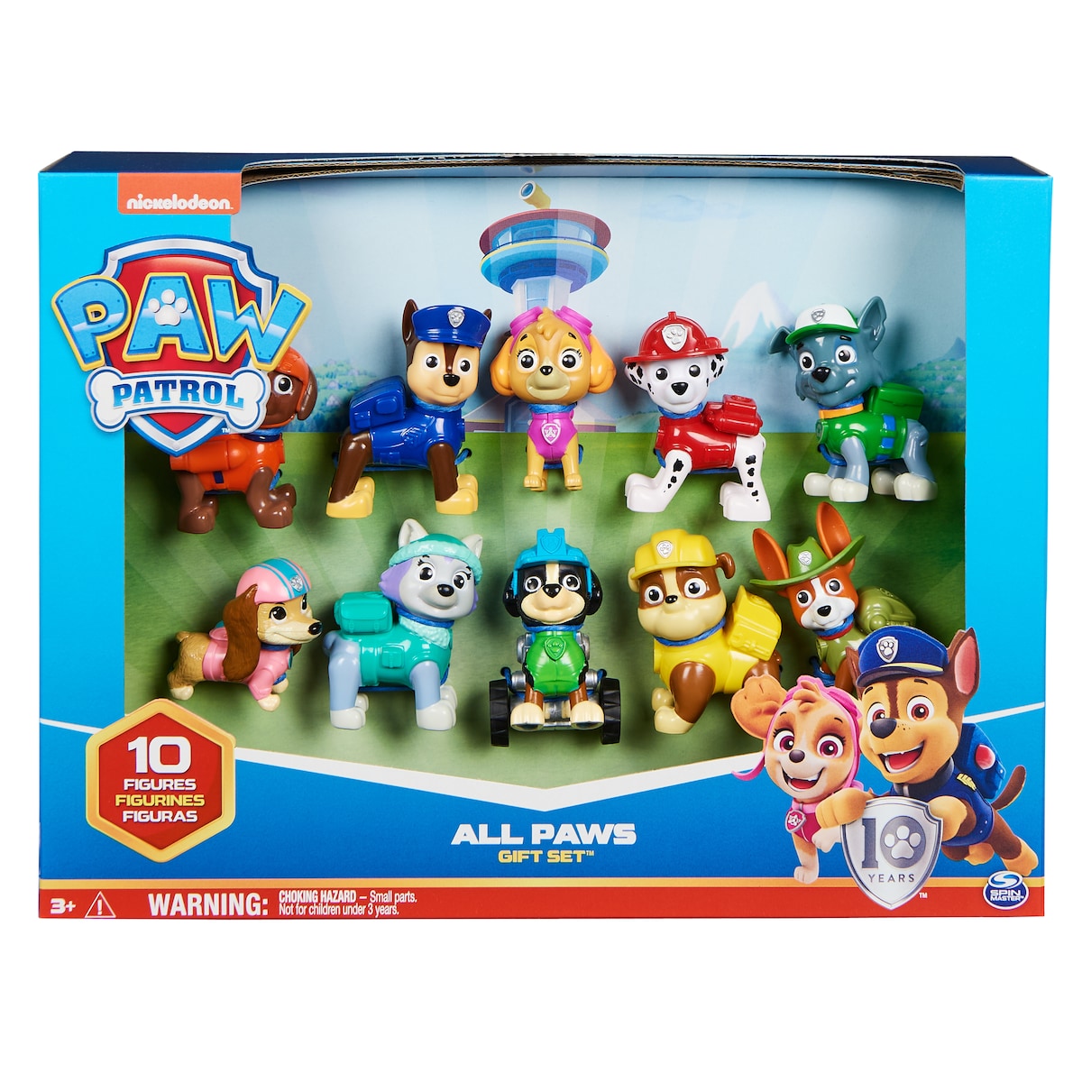 Pack con 10 figuras de acción Paw Patrol coleccionables · Spin