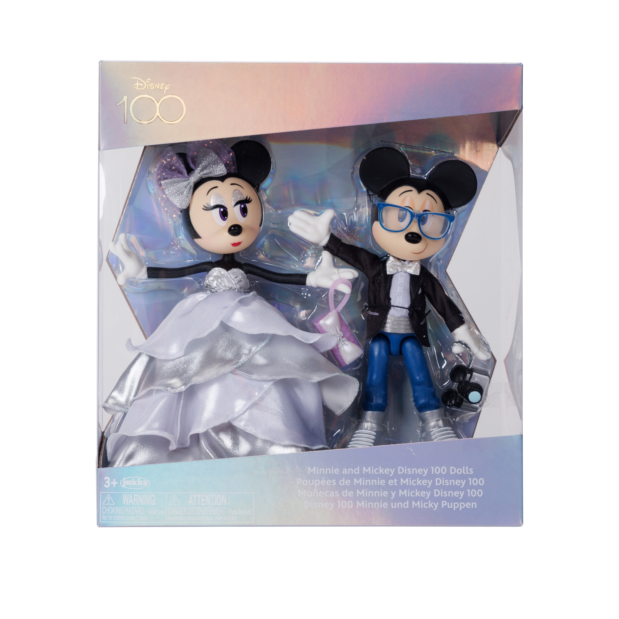 Set especial de Regalo con 2 Muñecas: Minnie & Mickey 25 cm Disney 100 Aniversario Jakks Pacific 4