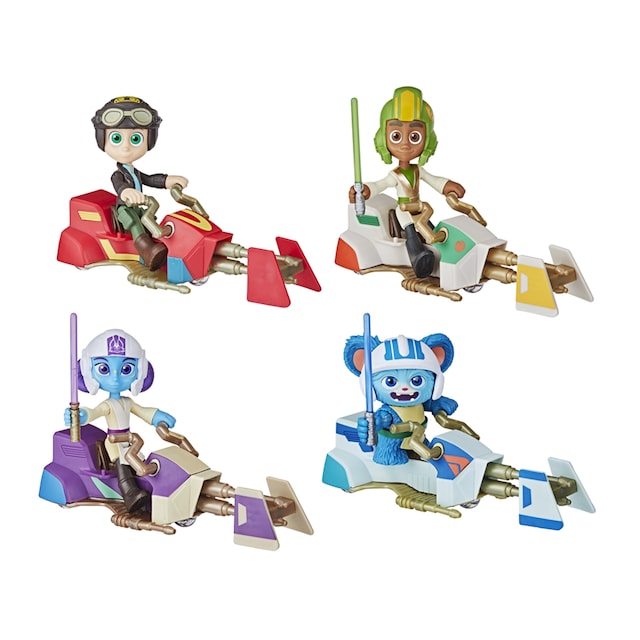 Figuras de acción surtidas con moto Speeder Young Jedi Star Wars Hasbro