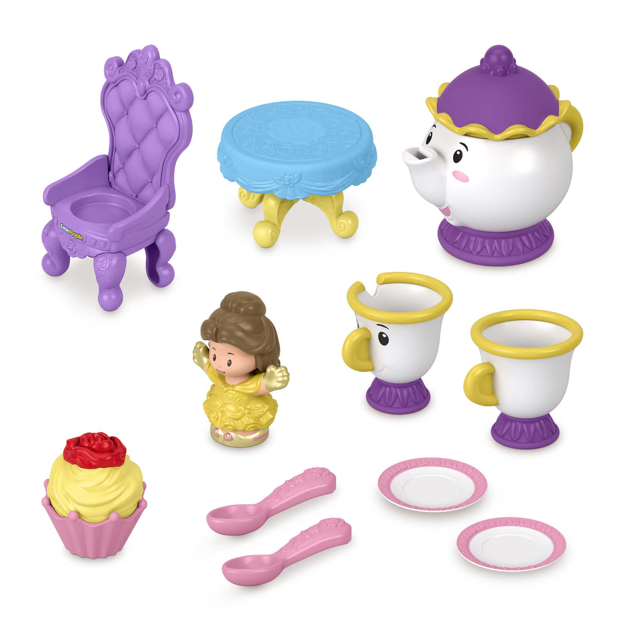 Juego de Té con Bella Disney Princesas Little People Fisher-Price 5
