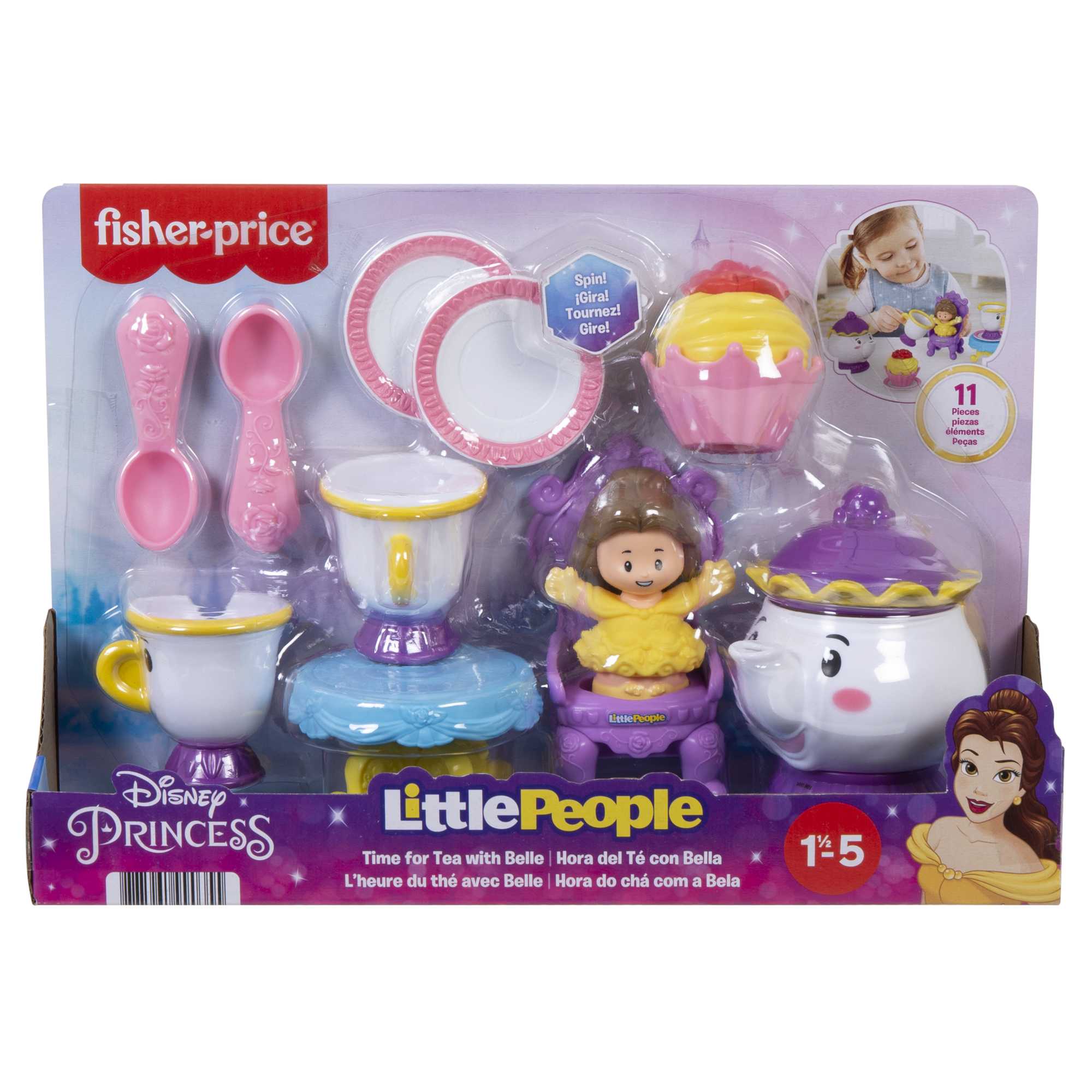 Juego de Té con Bella Disney Princesas Little People Fisher-Price 6