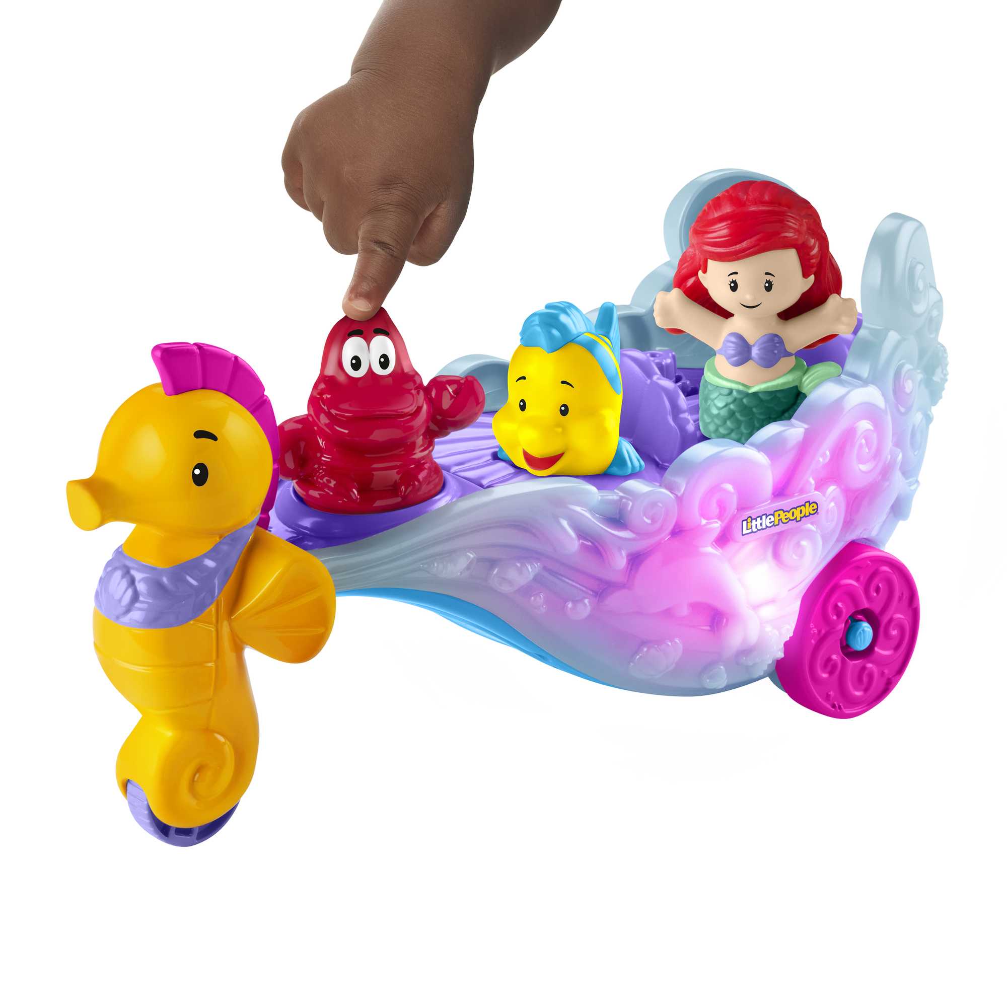Carruaje marino Ariel y Flounder Disney Princesas Little People Fisher-Price 3