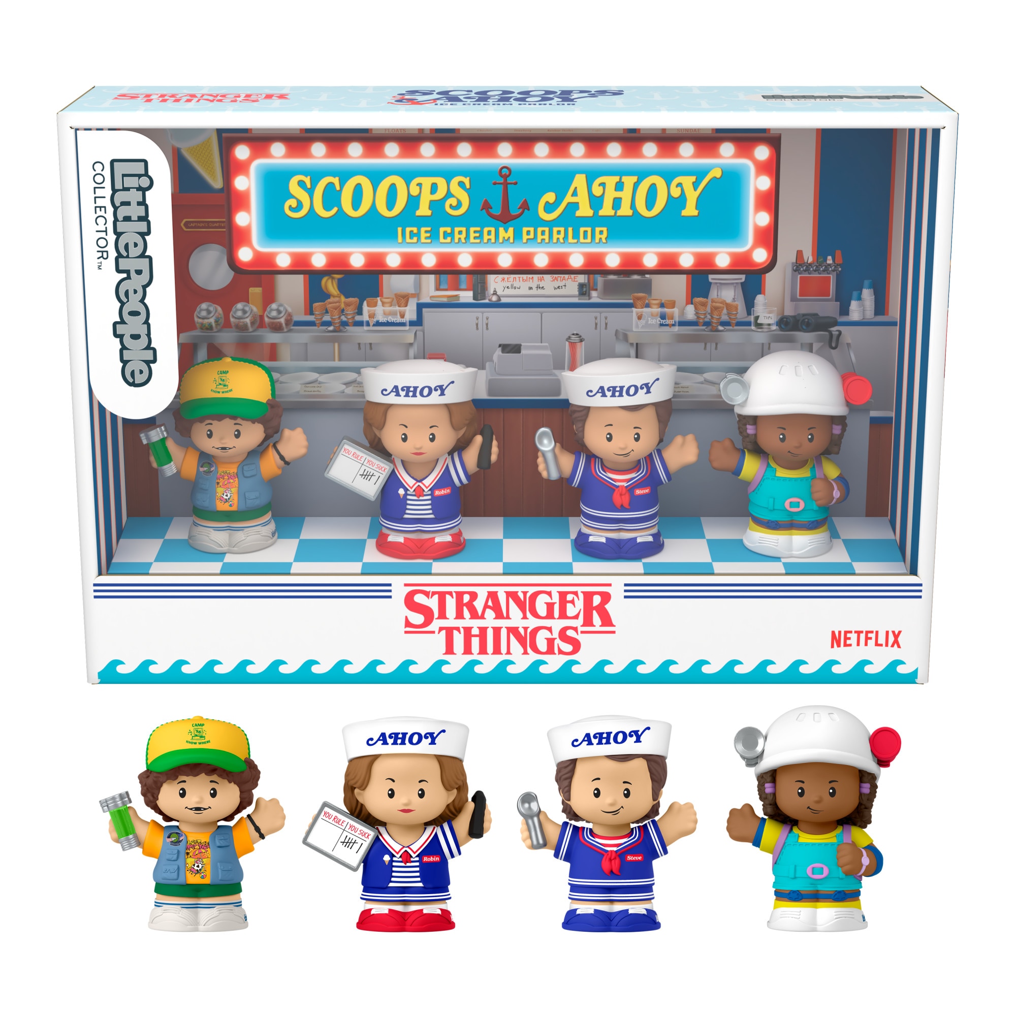 Imagen 0 de Pack 4 figuras Little People Collector Stranger Things Scoops Trop Fisher- Price