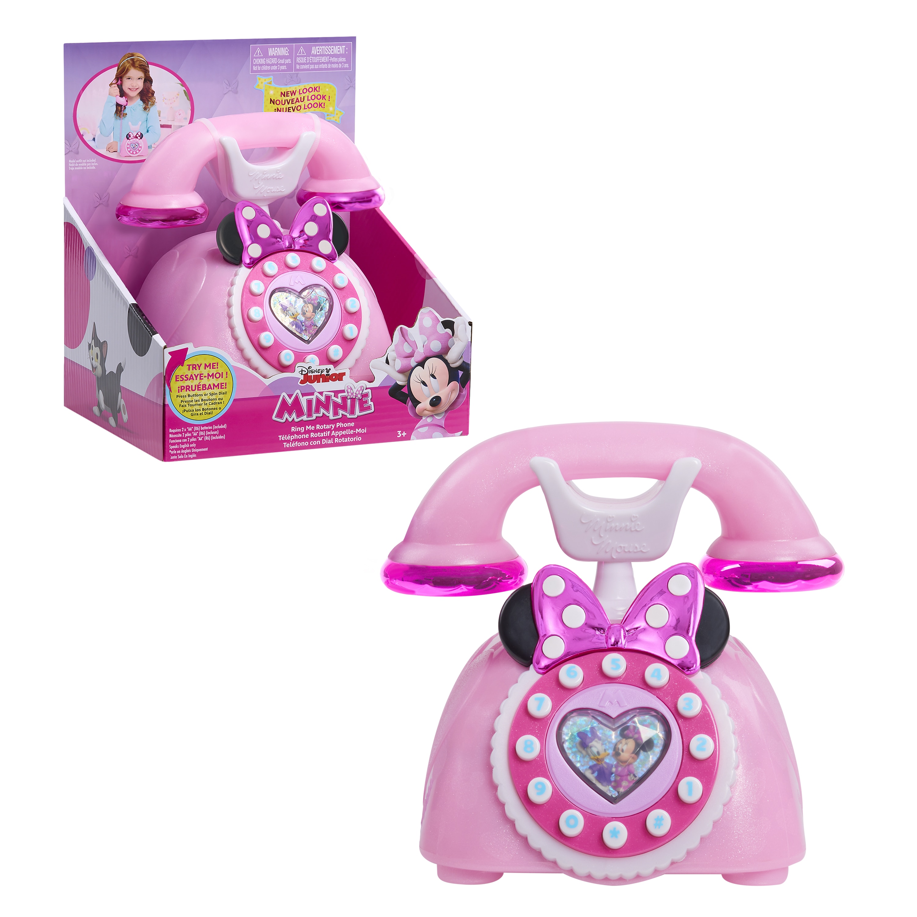 Teléfono de juguete Minnie Mouse Ring Me Rotary Phone Disney Just Play Products 2
