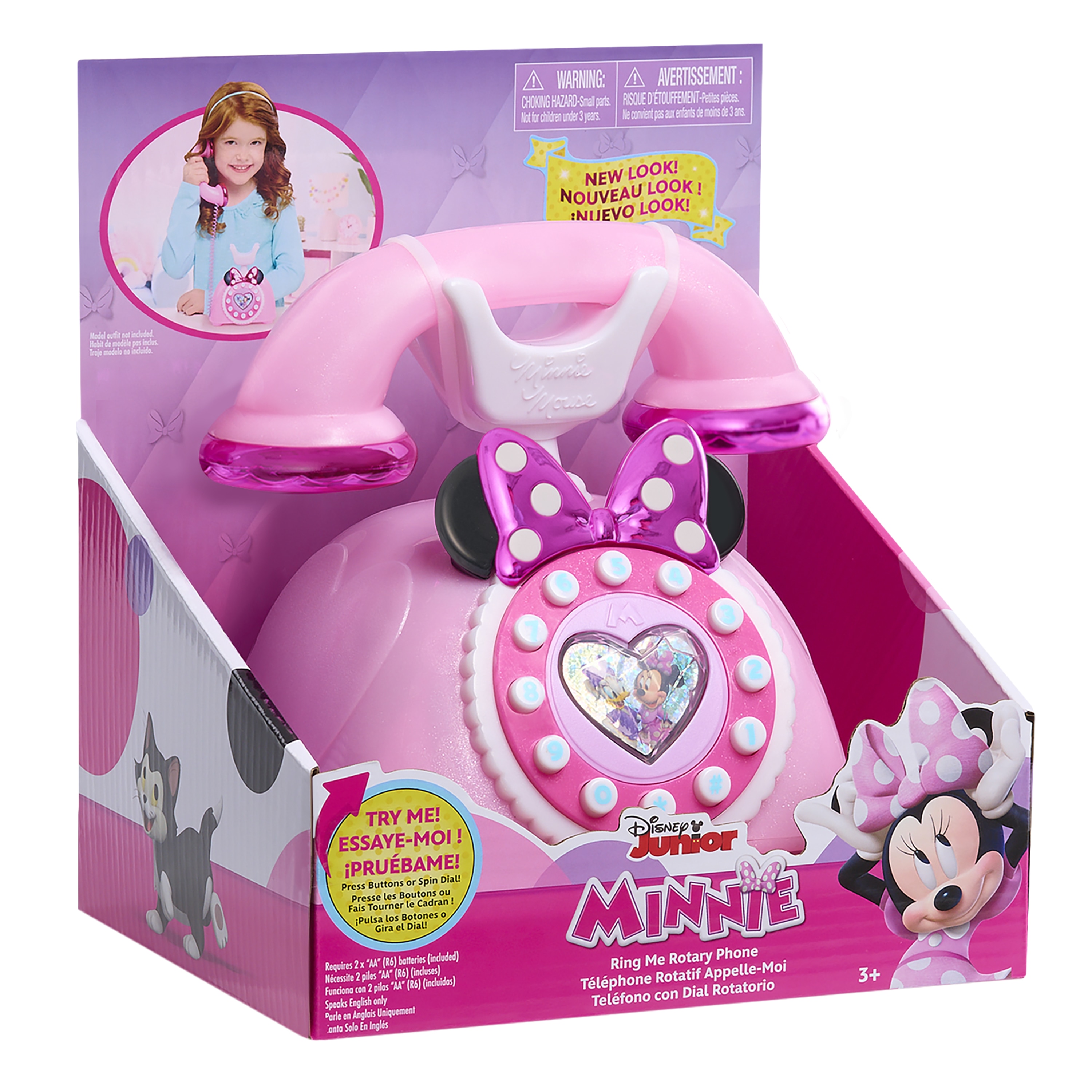 Teléfono de juguete Minnie Mouse Ring Me Rotary Phone Disney Just Play Products 3