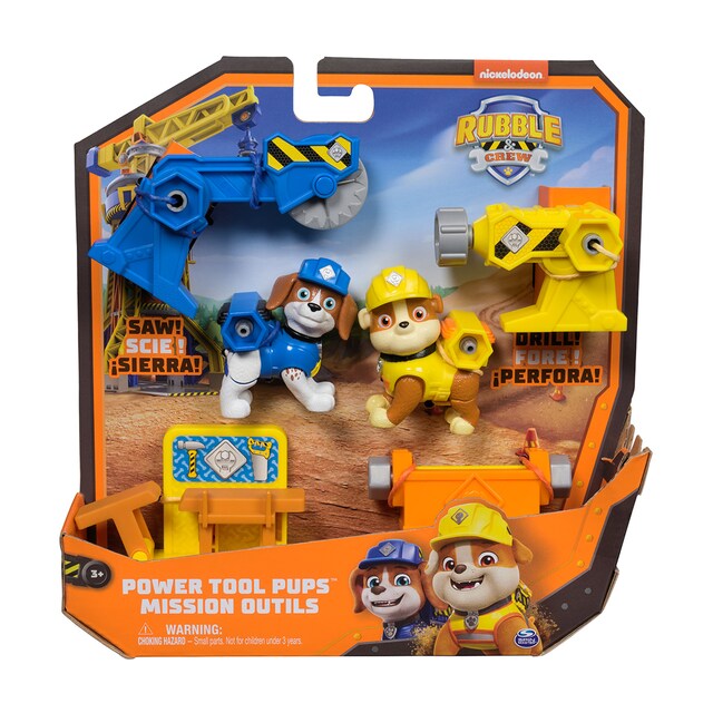 Pack 2 Figuras Rubble y Wheeler Power Tool Pups Rubble & Crew Spin Master