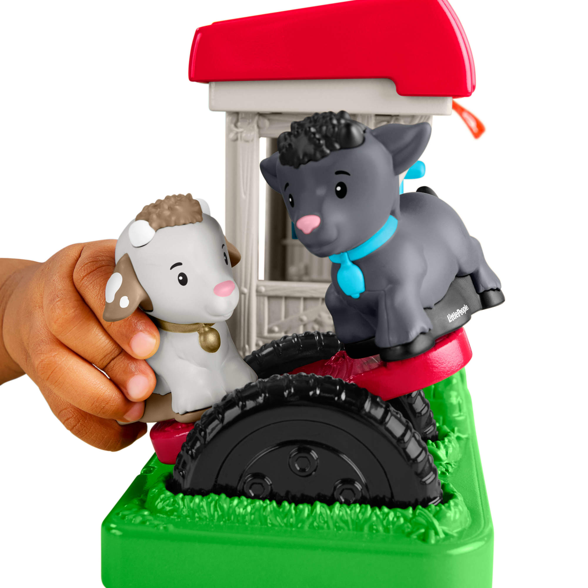 Fisher-Price Little People Campo de cabritas Alimenta y juega, conn dos figuras y un accesorio para niños y niñas pequeños a partir de 1 año 3