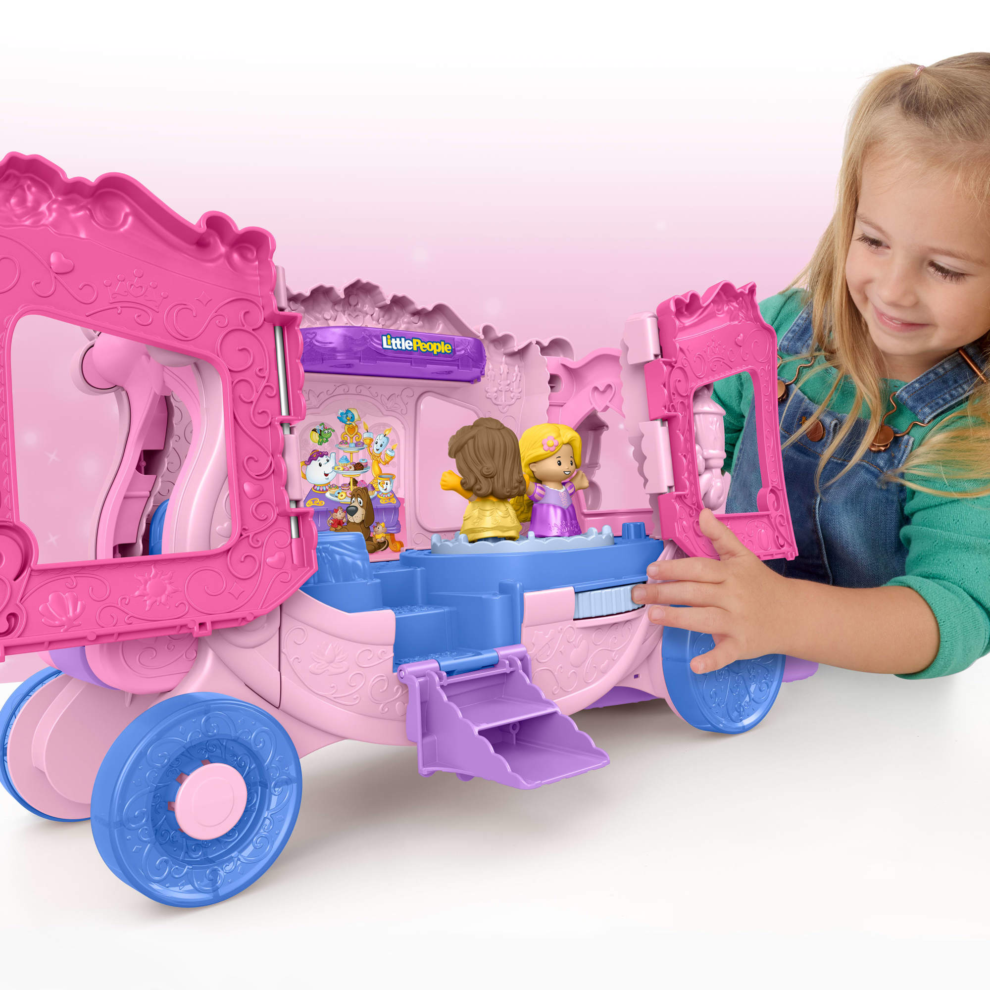 Conjunto de juego Carroza musical con figuras Little People Disney Princesas Fisher-Price 3