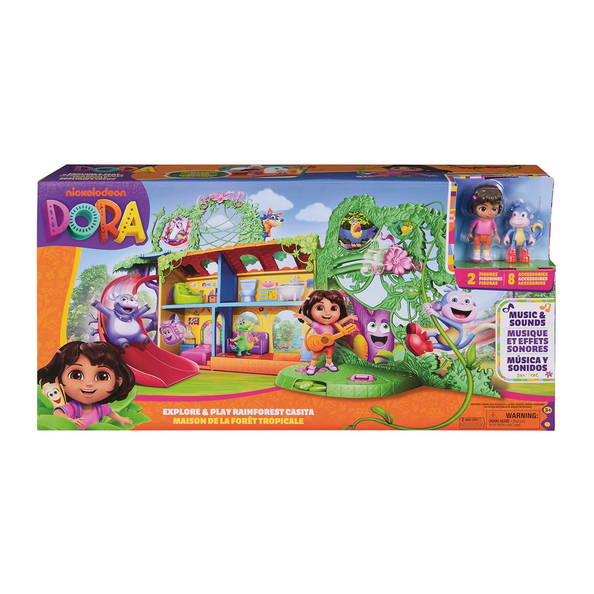 Spin Master – Playset casita explora y juega Botasmuebles Frases Bilingües Dora la Exploradora Spin Master.