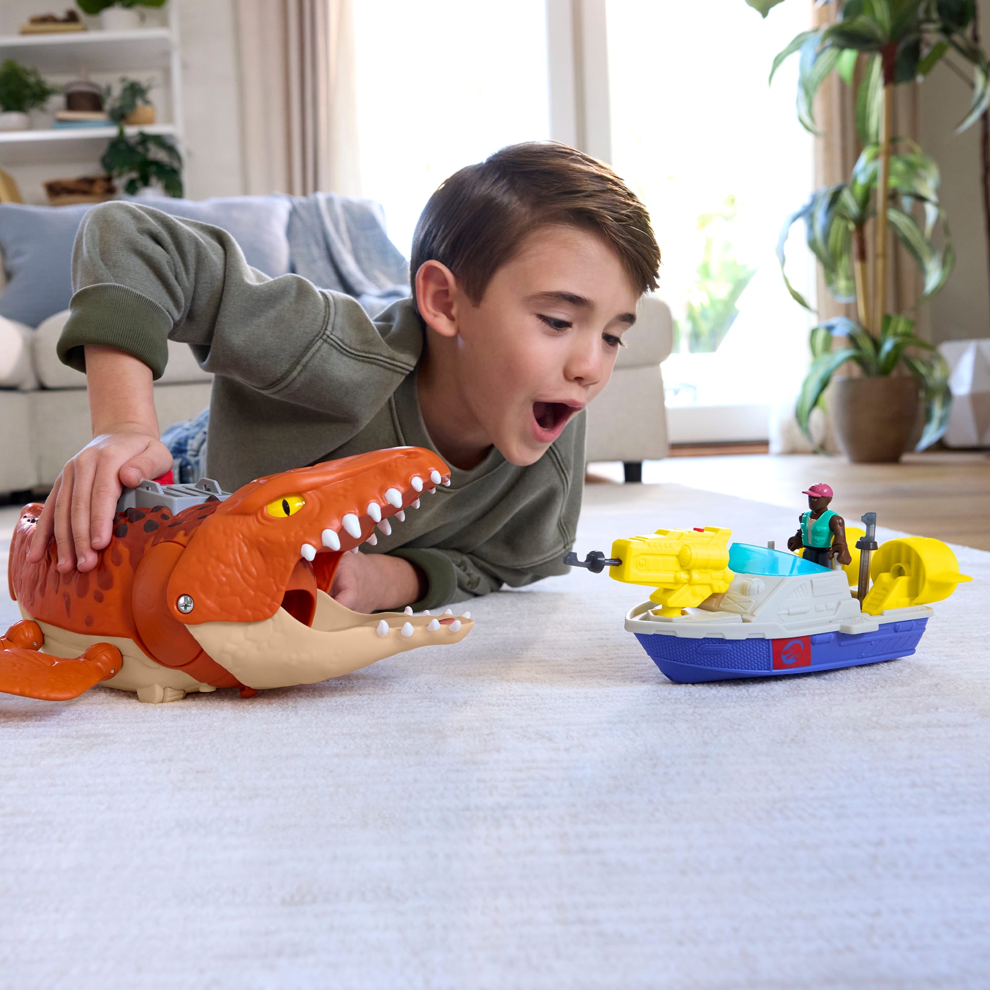 Juguete Mosasaurus caza y atrapa Dinosaurio Jurassic World Imaginext Fisher-Price 3
