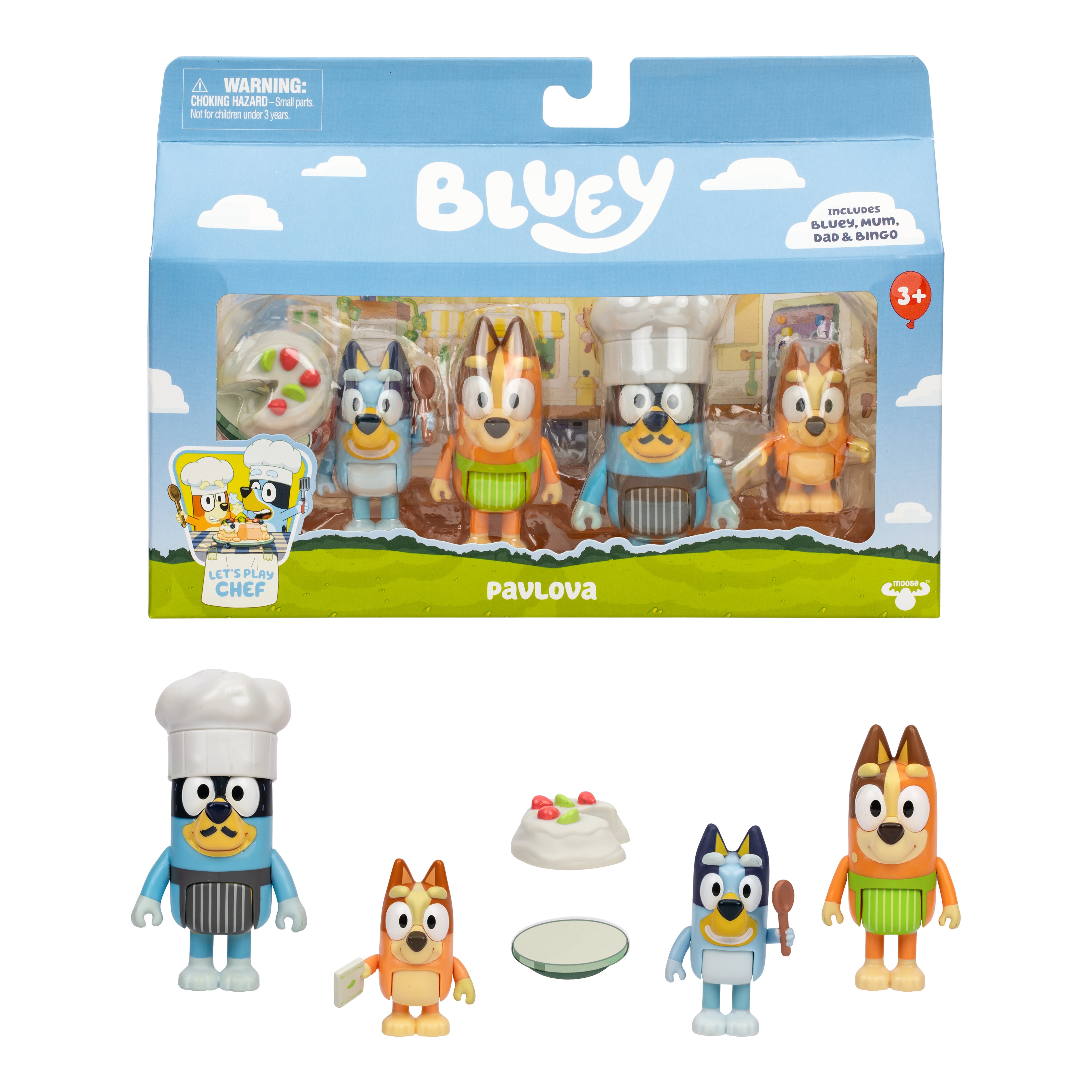 Imagem 0 de Bluey 4 Figuras Lets Play Chef