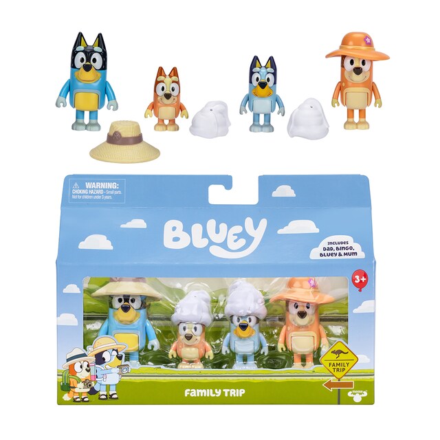 Imagen 0 de Pack de Viaje en familia 4 figuras Bluey Moose