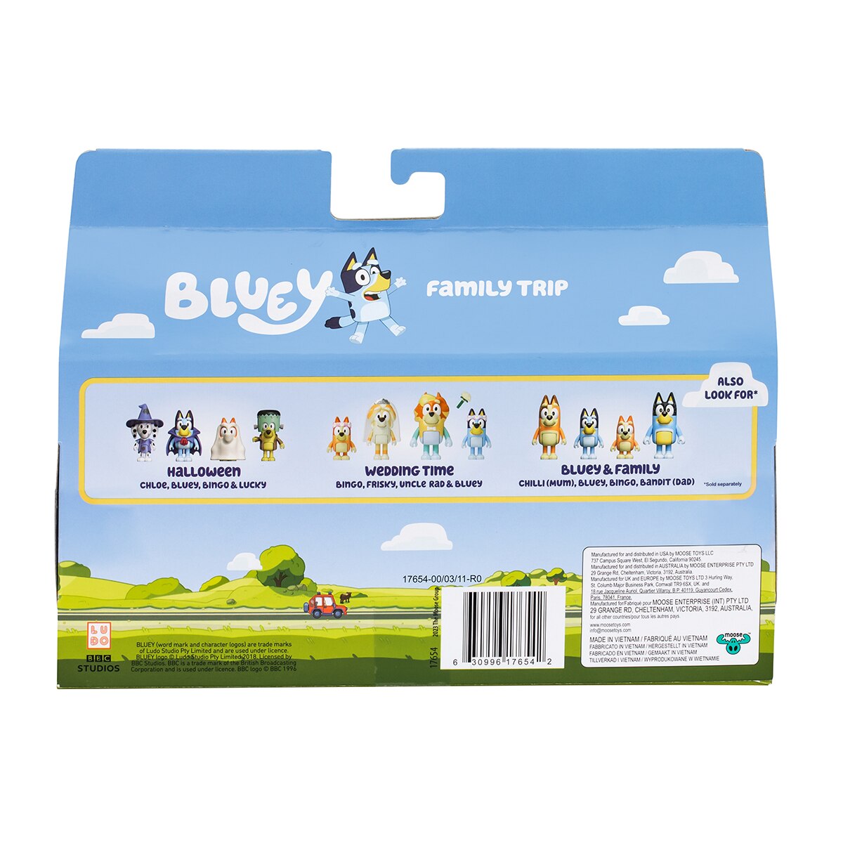 Pack de Viaje en familia 4 figuras Bluey Moose 8