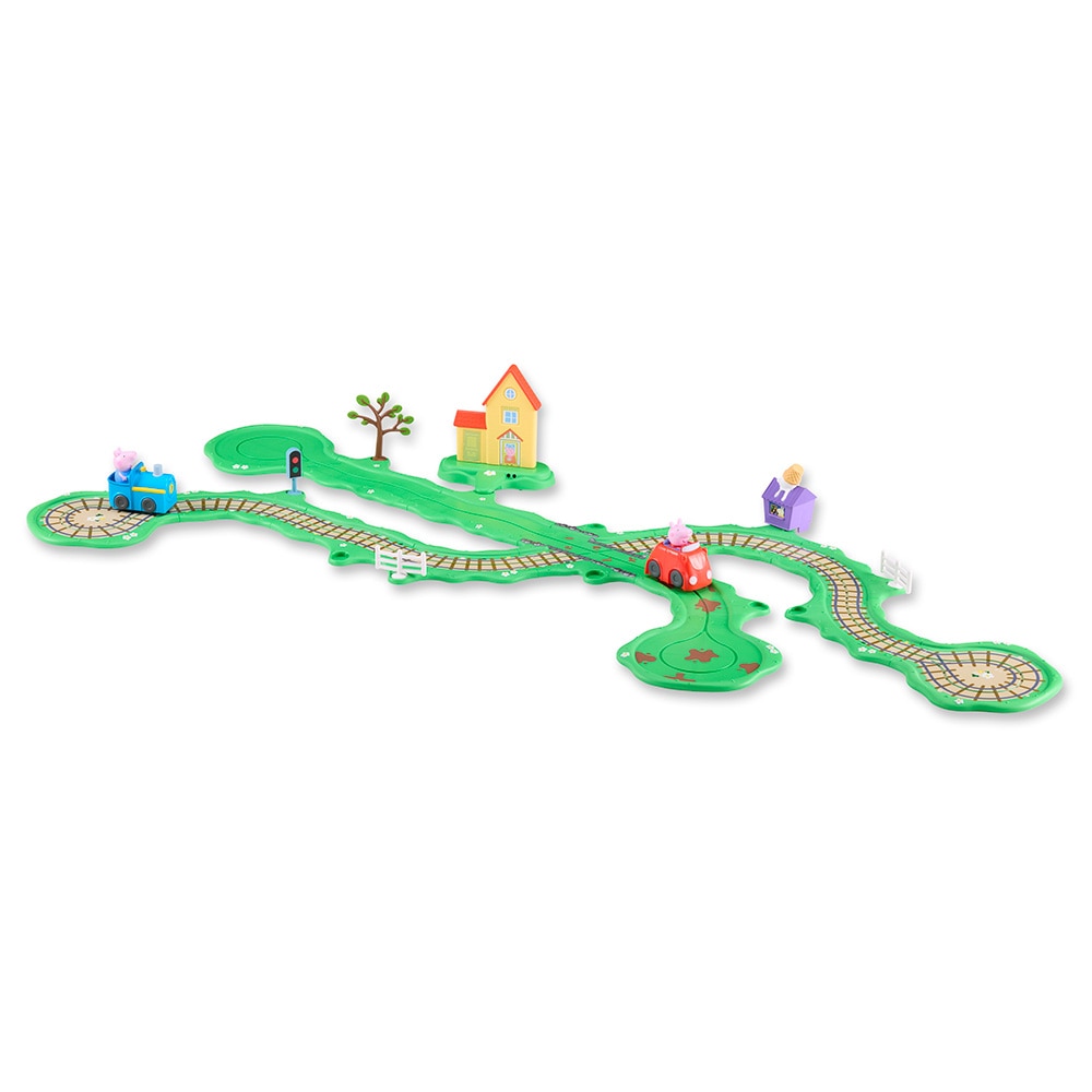 Circuito Peppa Pig tren y coche Bandai 2