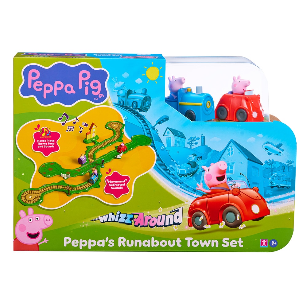 Circuito Peppa Pig tren y coche Bandai 3