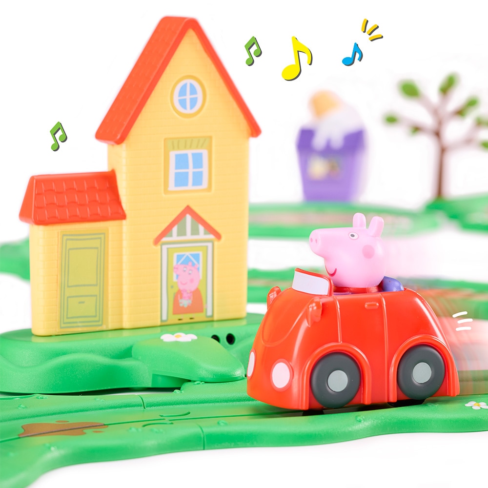 Circuito Peppa Pig tren y coche Bandai 5
