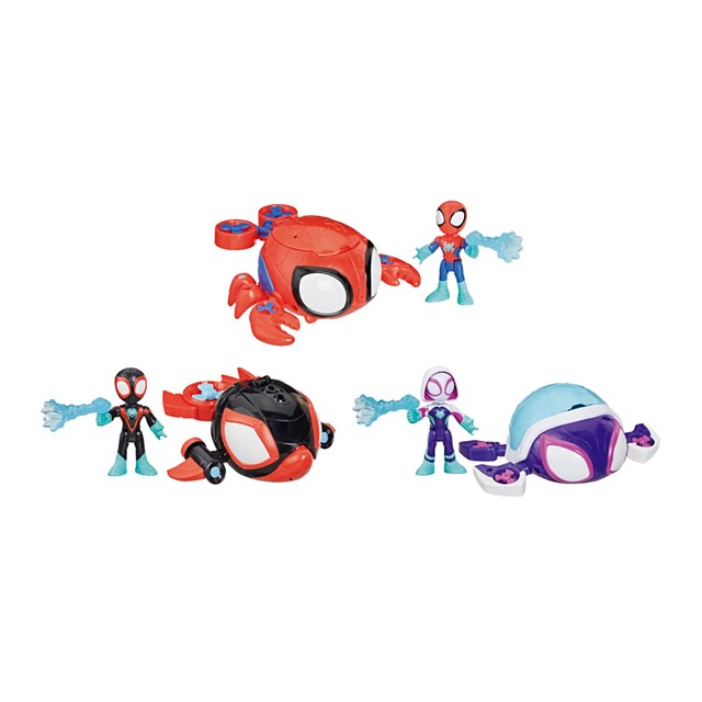 Imagen 0 de Set con Figuras de acción Water-Webs y vehículos que cambian de color  Spidey And His Amazing Friends Marvel