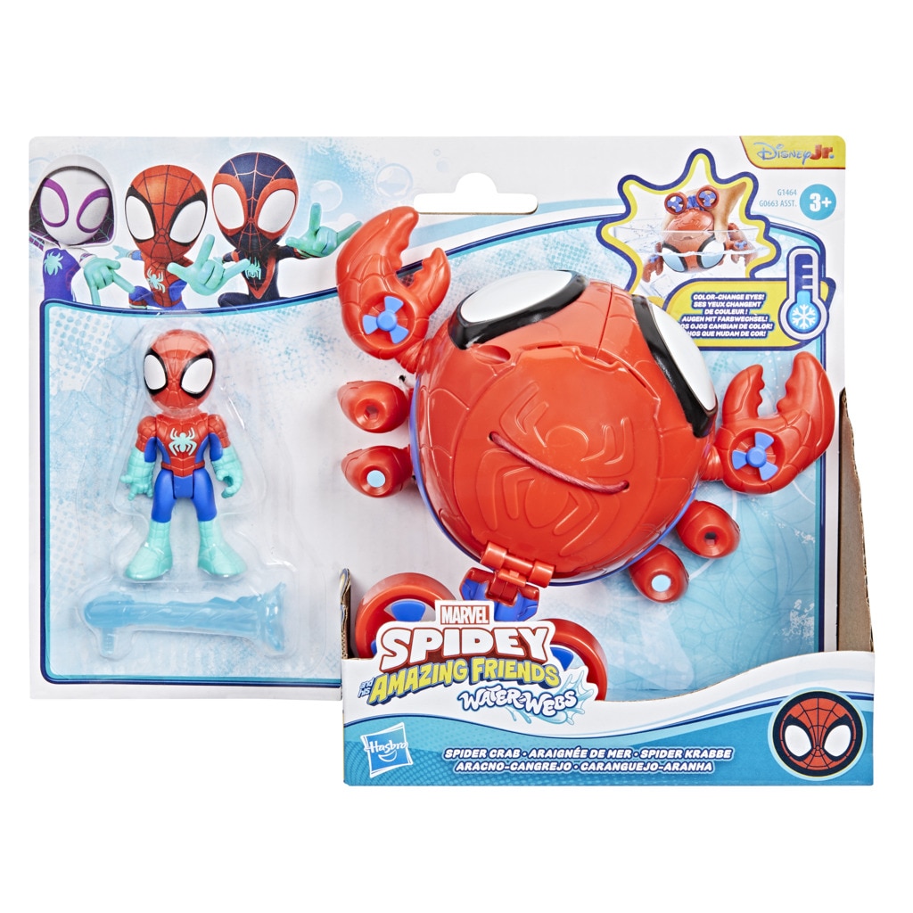 Set con Figuras de acción Water-Webs y vehículos que cambian de color  Spidey And His Amazing Friends Marvel 2
