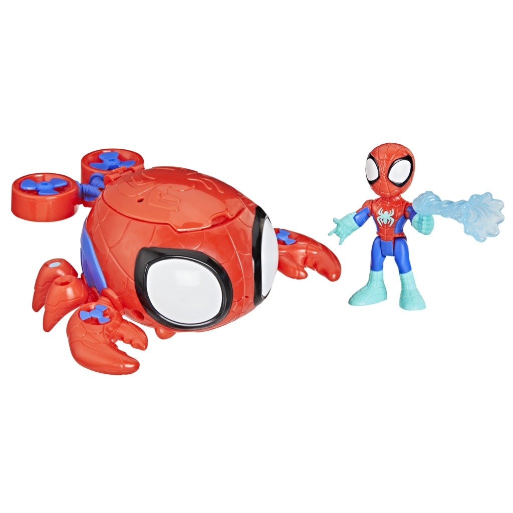 Set con Figuras de acción Water-Webs y vehículos que cambian de color  Spidey And His Amazing Friends Marvel 8