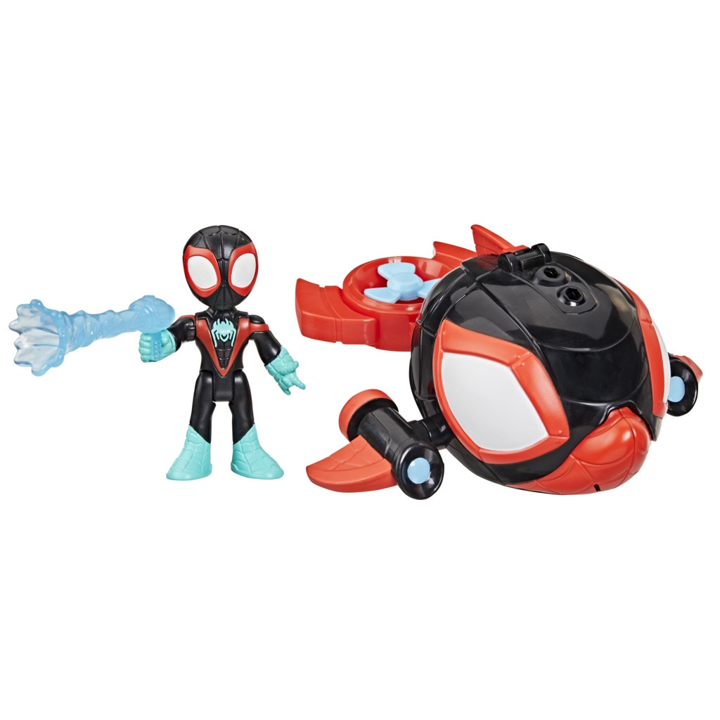 Set con Figuras de acción Water-Webs y vehículos que cambian de color  Spidey And His Amazing Friends Marvel 9