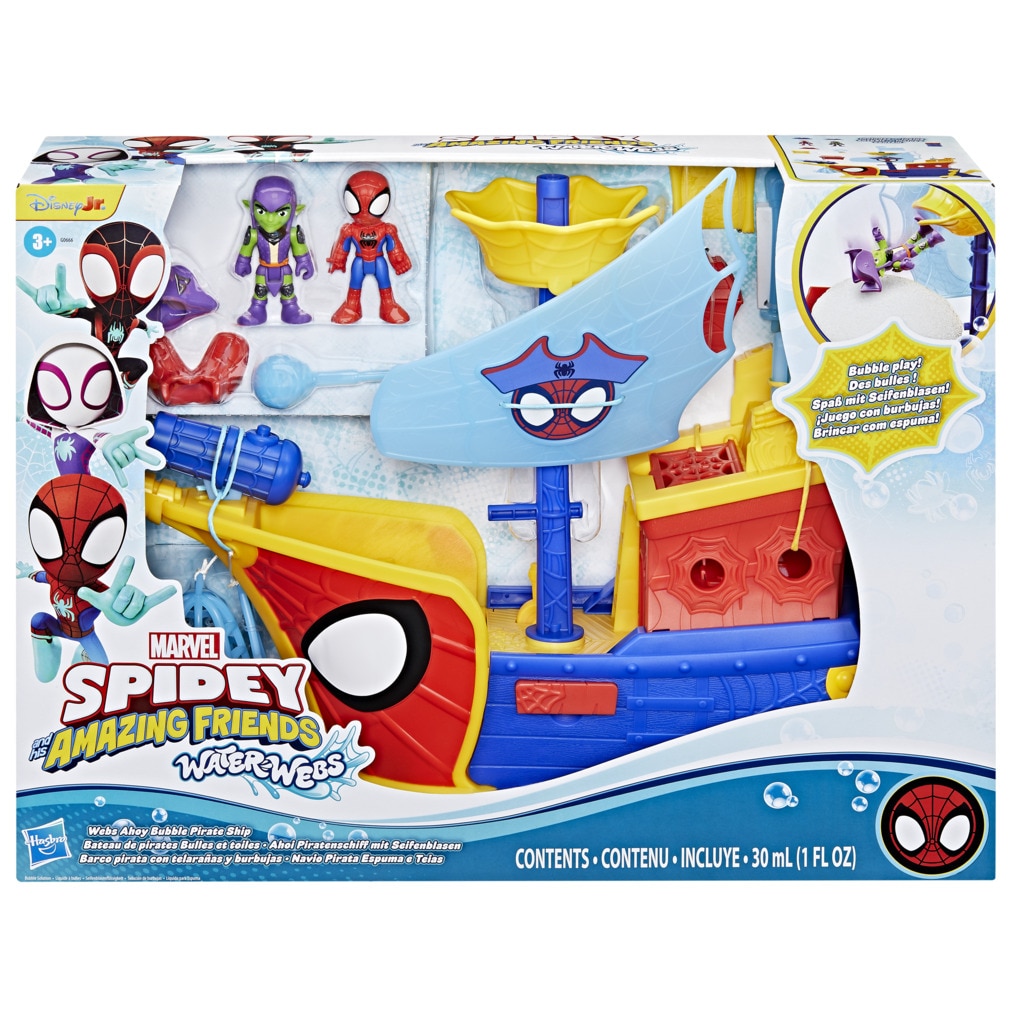 Set Water-Webs Barco pirata con telarañas y burbujas Spidey And His Amazing Friends Marvel 2