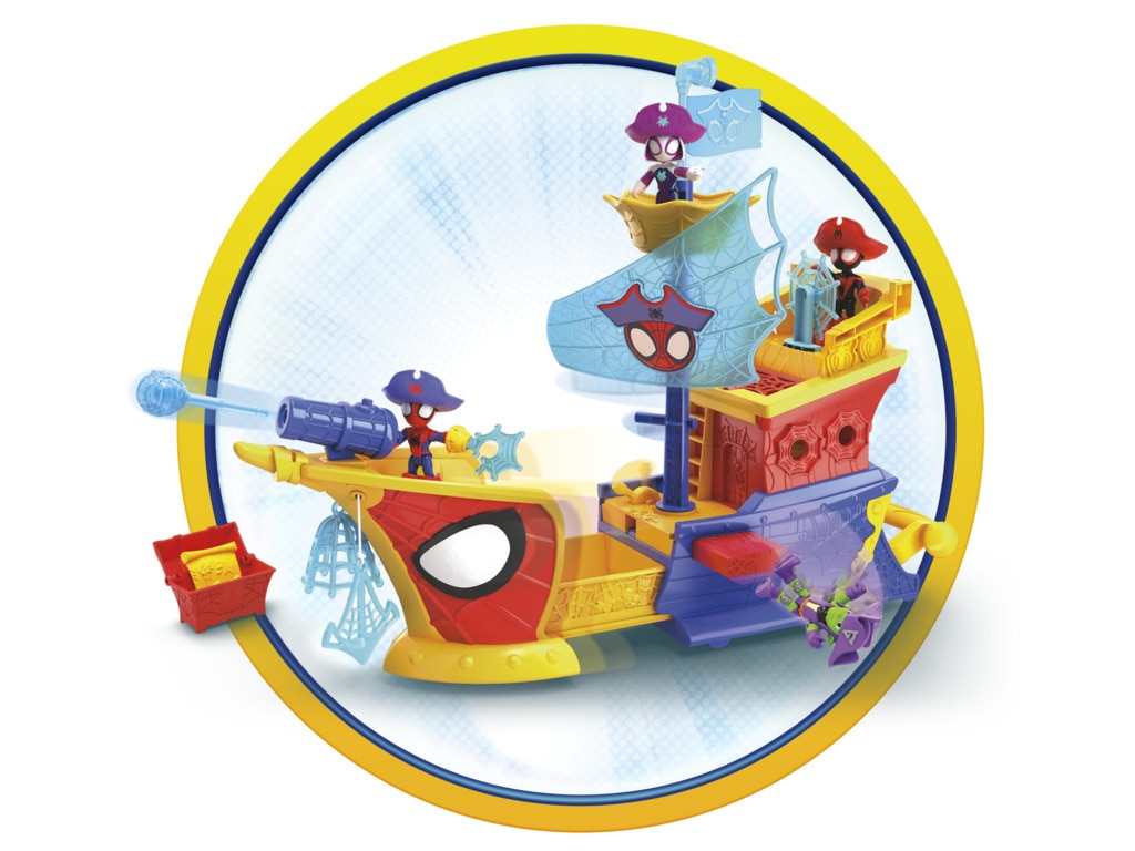 Set Water-Webs Barco pirata con telarañas y burbujas Spidey And His Amazing Friends Marvel 4