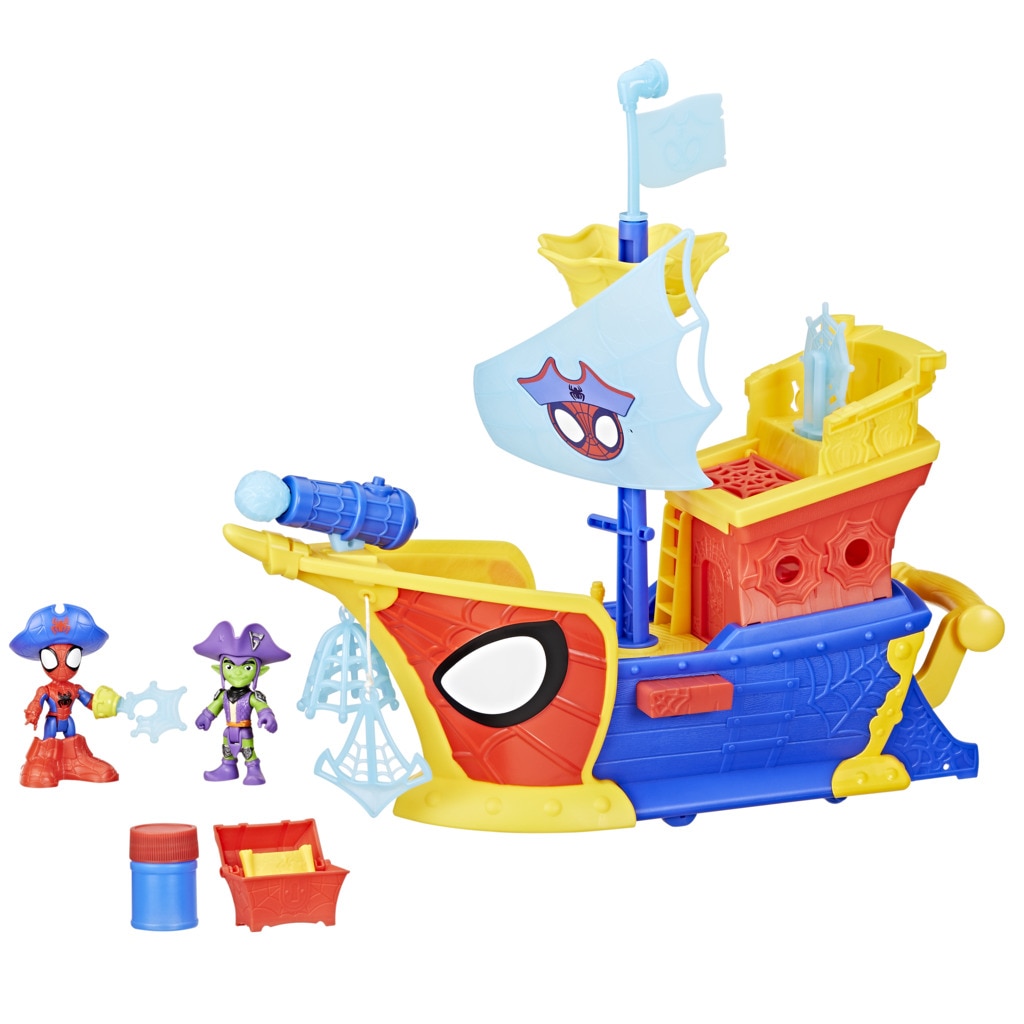 Set Water-Webs Barco pirata con telarañas y burbujas Spidey And His Amazing Friends Marvel 8