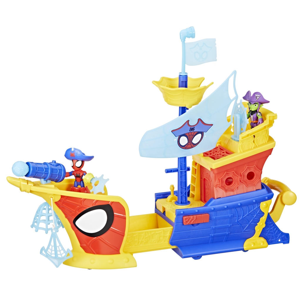 Set Water-Webs Barco pirata con telarañas y burbujas Spidey And His Amazing Friends Marvel 24