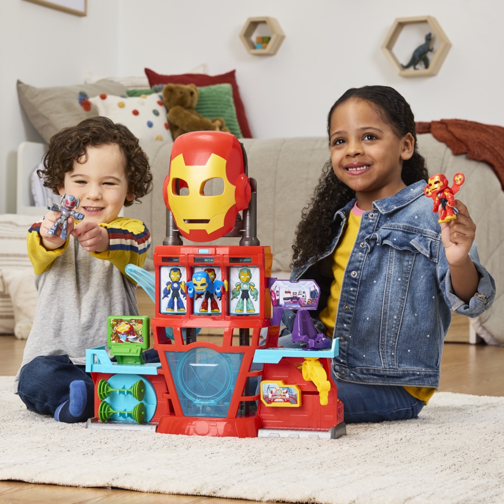 Set de juego Cuartel general Iron Man And His Awesome Friends Marvel 4