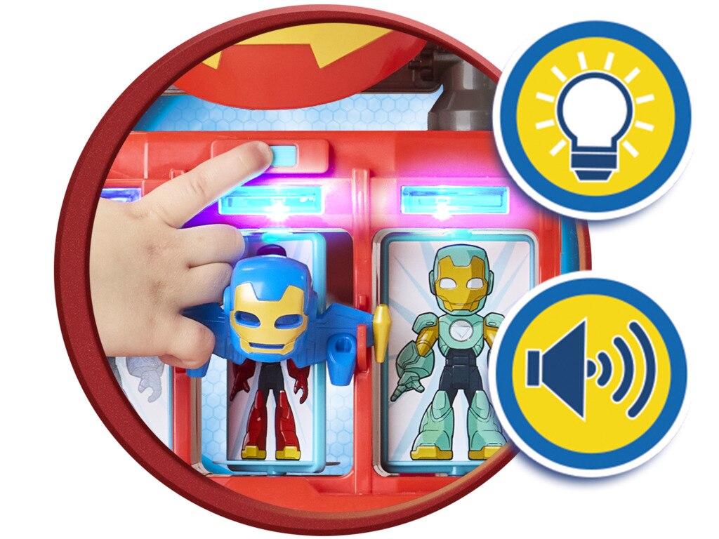 Set de juego Cuartel general Iron Man And His Awesome Friends Marvel 12