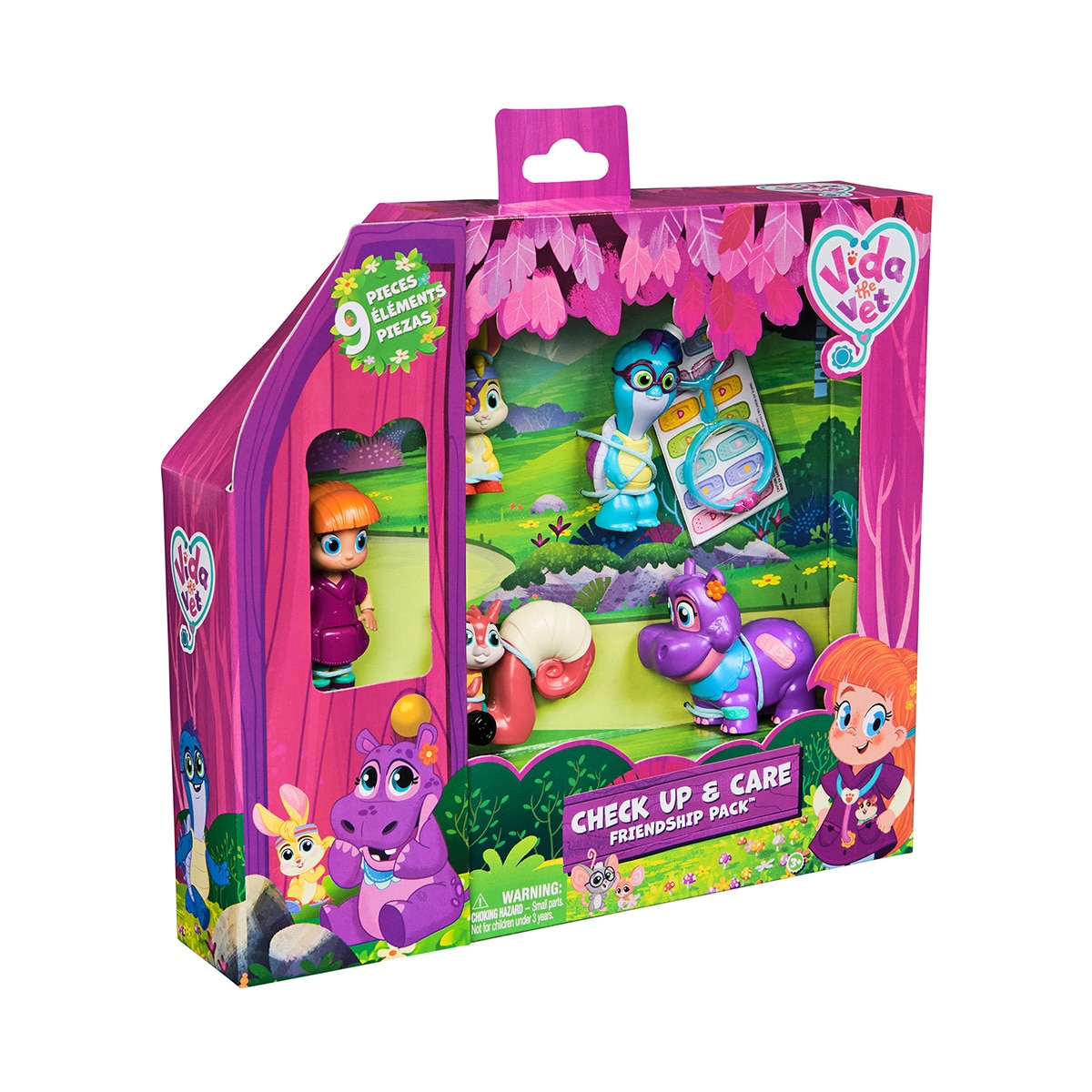 Giftpack Figuras Vida y amigos con 5 figuras, estetoscopio, linterna y pegatinas Vida The Vet Spin Master 4