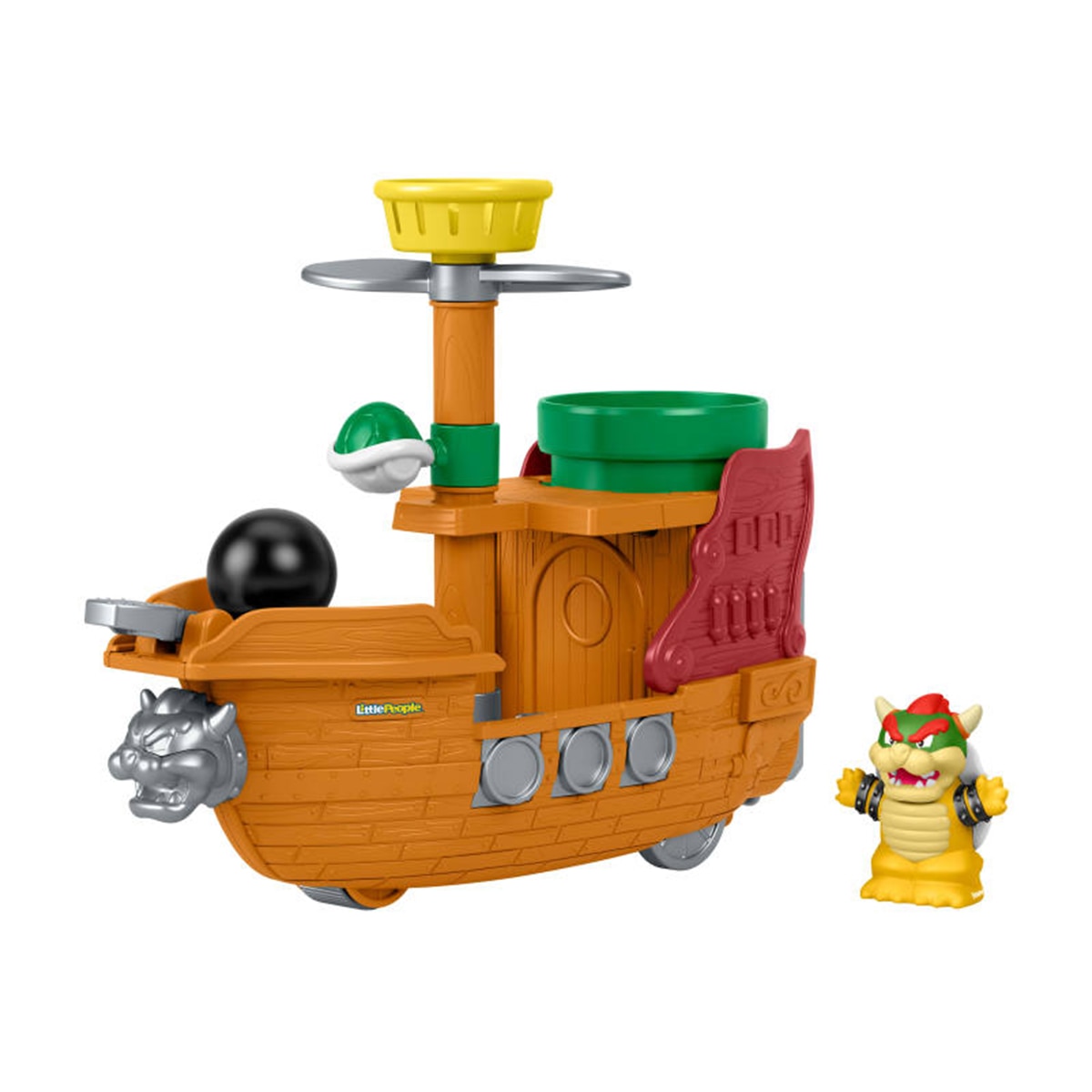 Imagen 0 de Conjunto de juego de barco de Bowser con figura Fisher-Price Little People My Mario