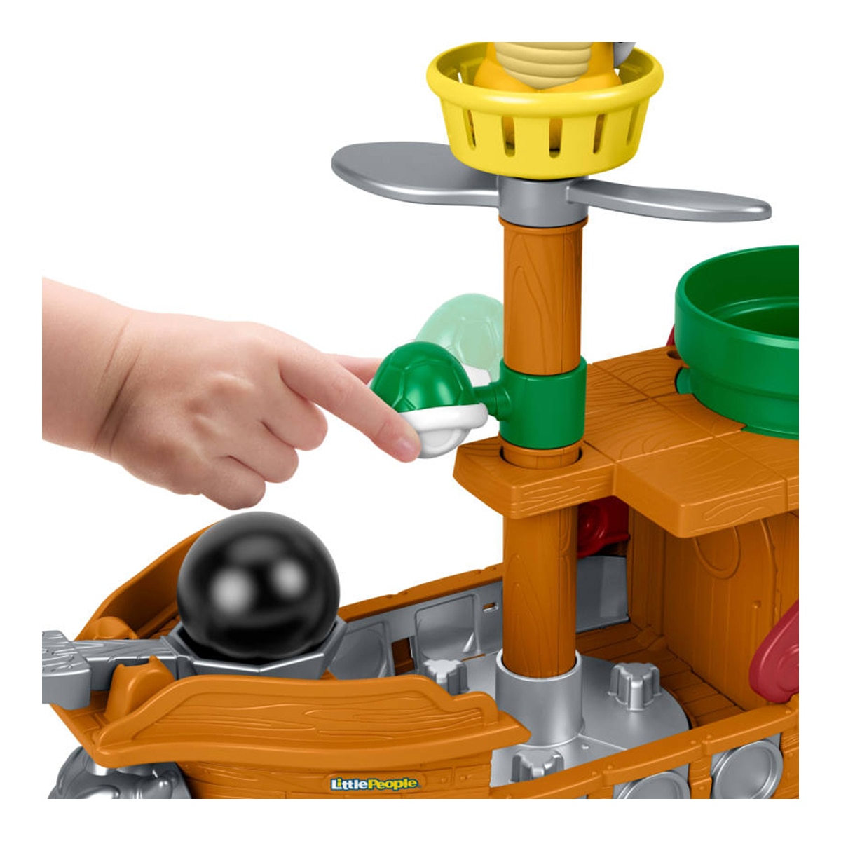 Conjunto de juego de barco de Bowser con figura Fisher-Price Little People My Mario 4