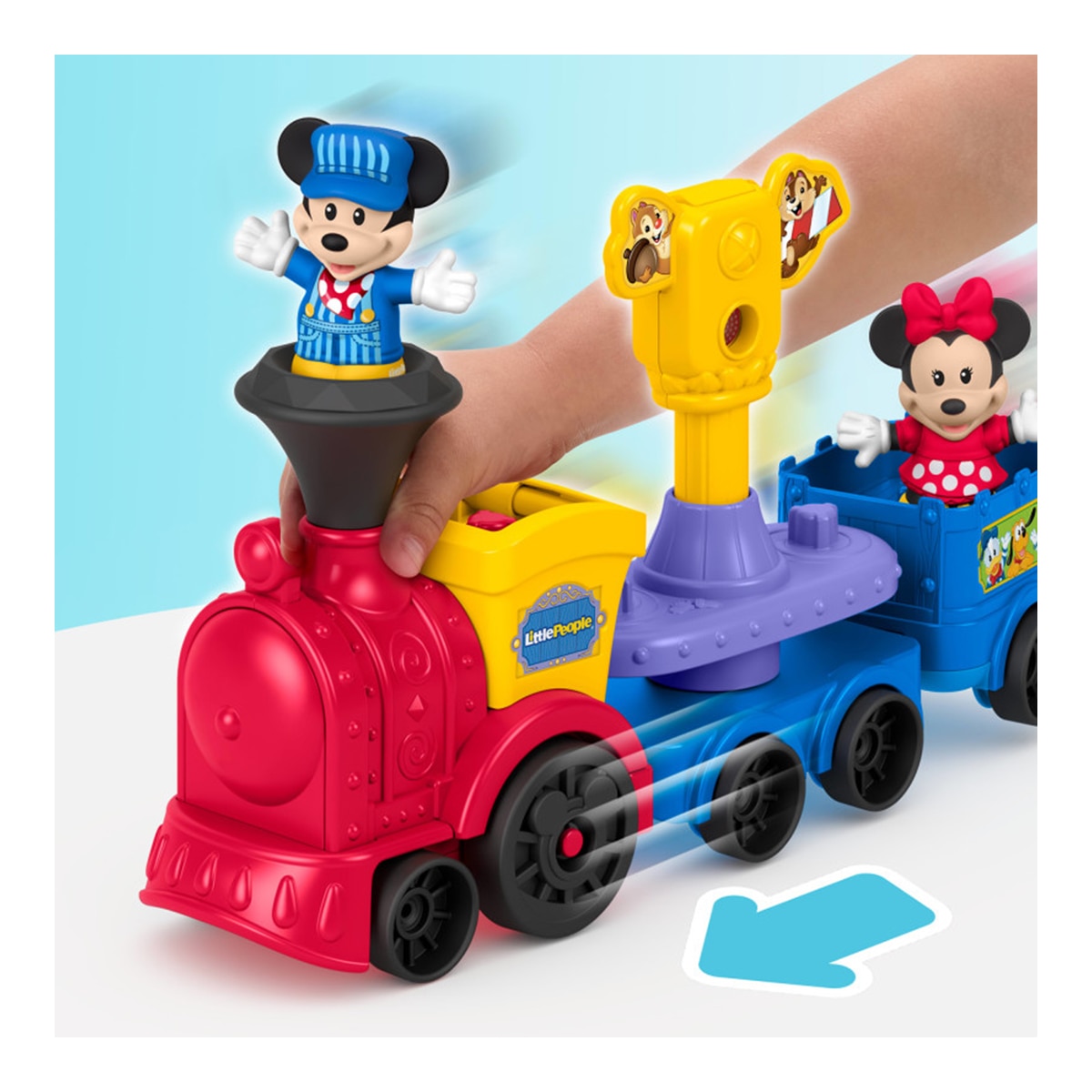 Tren musical de Mickey y Minnie con 2 figuras para juego de imitación Little People Disney Jr Fisher-Price 5