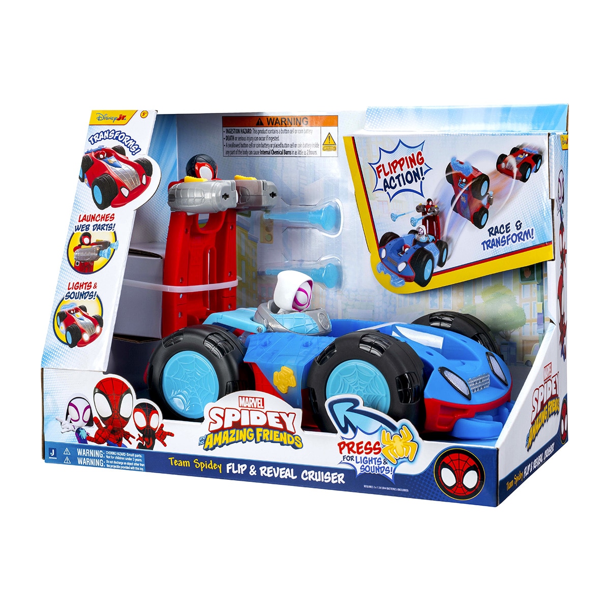 Vehículo Deluxe Team Spidey y sus amigos Flip & Reveal Cruiser Spiderman 4