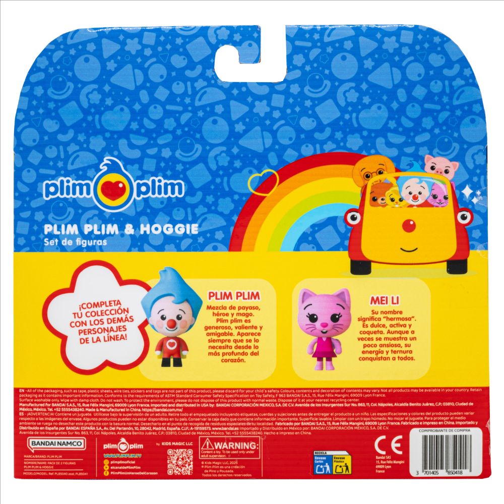 Pack de 2 figuras de Plim Plim Bandai modelos surtidos 7