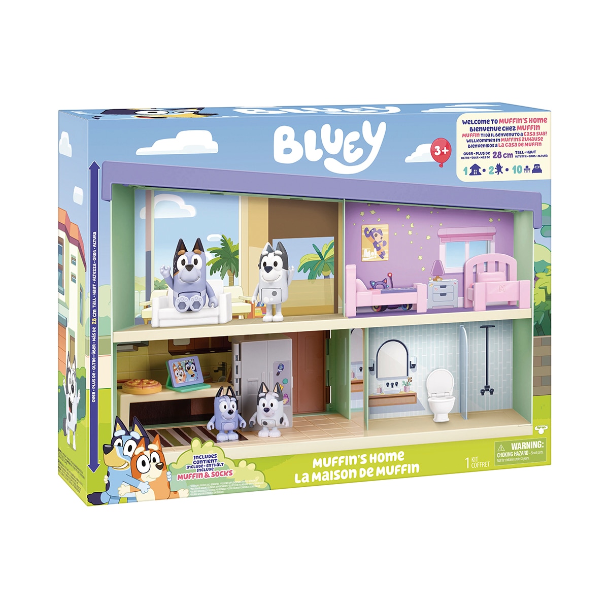Playset Casa de Muffin. Incluye 10 accesorios y figura exclusiva de Muffin Bluey 12