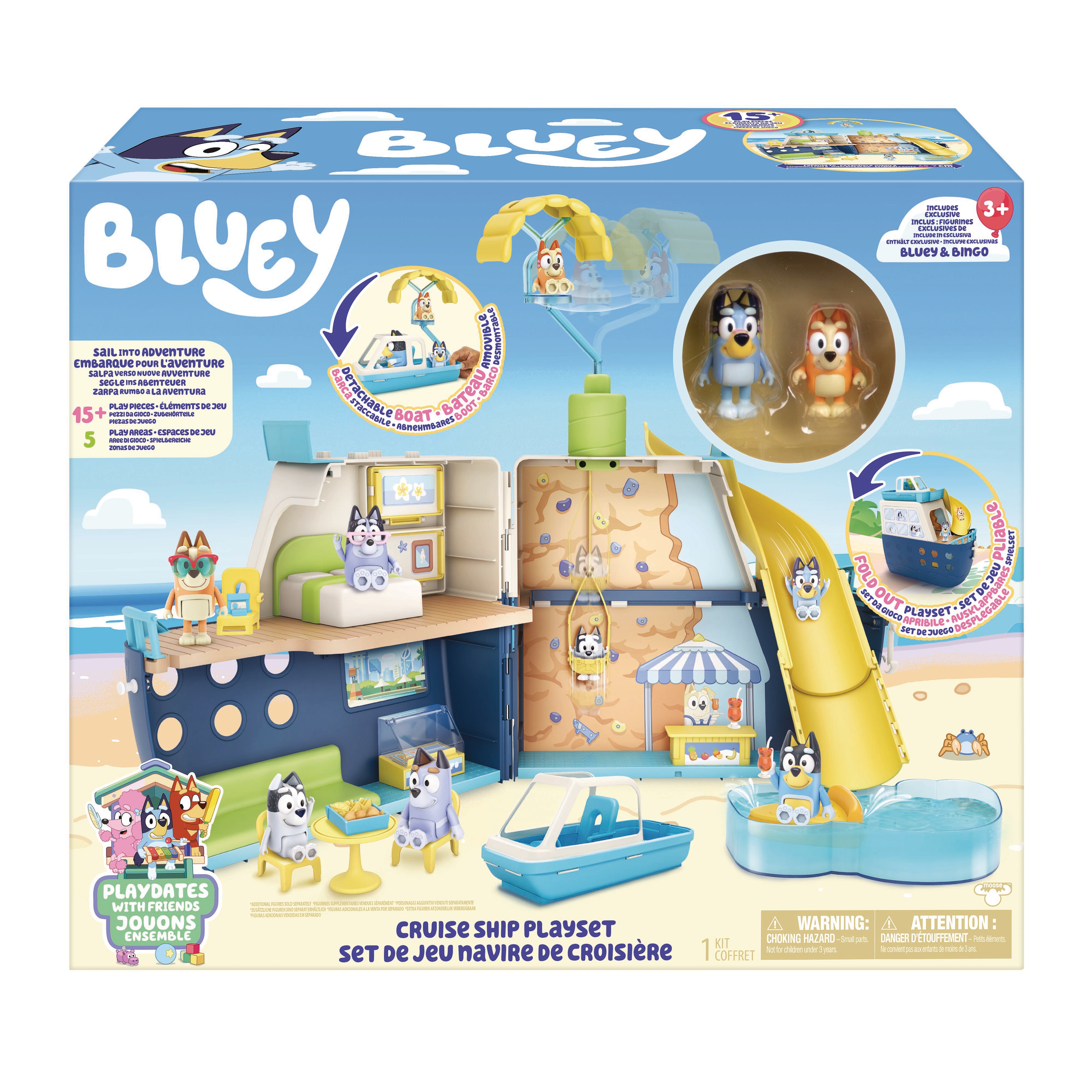 Playset Barco de Crucero con 6 zonas de juego y más de 10 accesorios Bluey 10