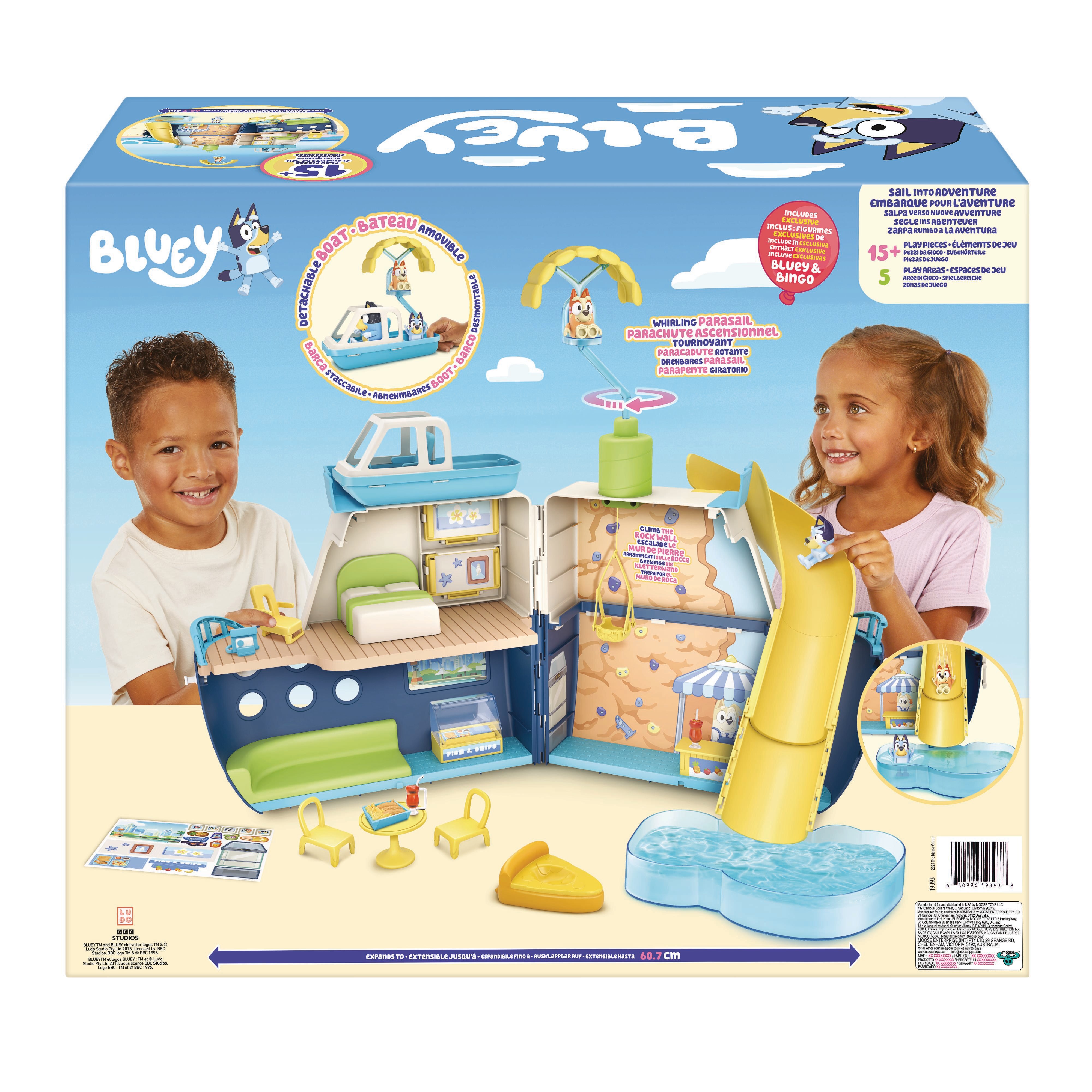 Playset Barco de Crucero con 6 zonas de juego y más de 10 accesorios Bluey 11